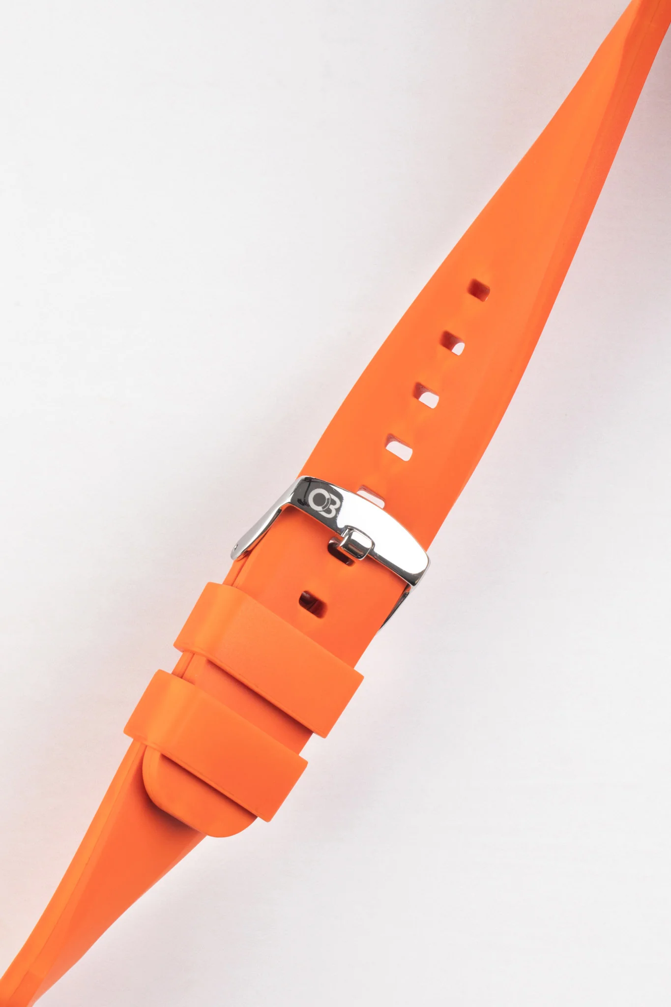 Bonetto Cinturini 317 Premium Rubber Watch Strap in ORANGE - Image 5