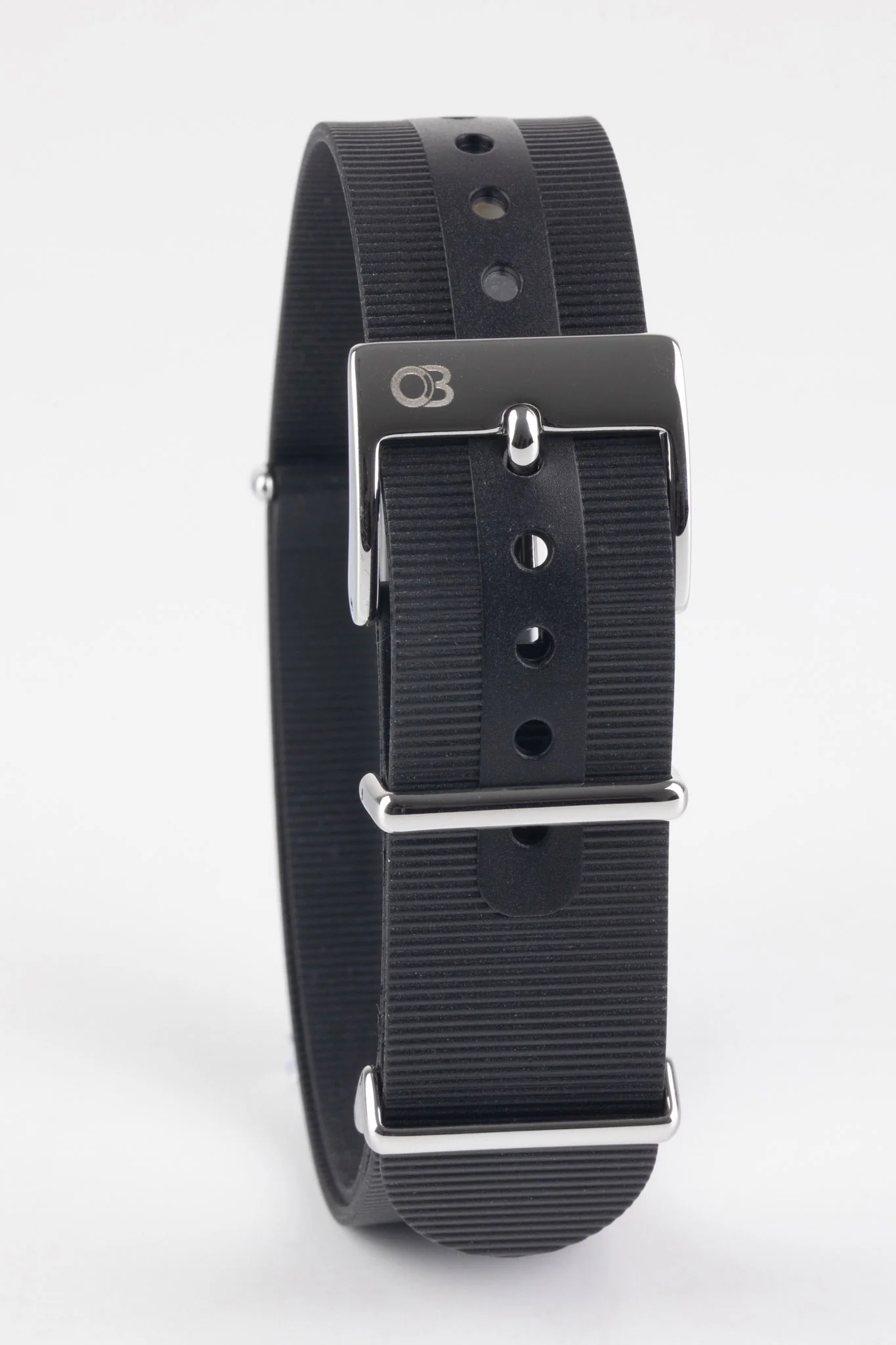 Bonetto Cinturini 328 Premium Rubber One-Piece Watch Strap in BLACK - Image 3