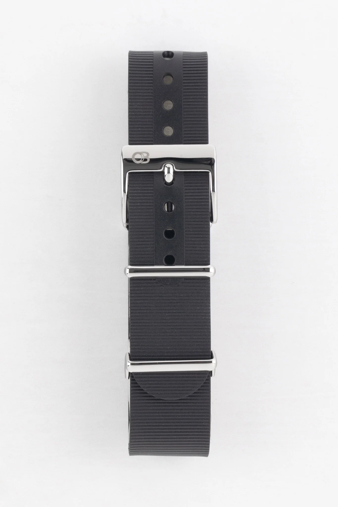 Bonetto Cinturini 328 Premium Rubber One-Piece Watch Strap in BLACK - Image 5