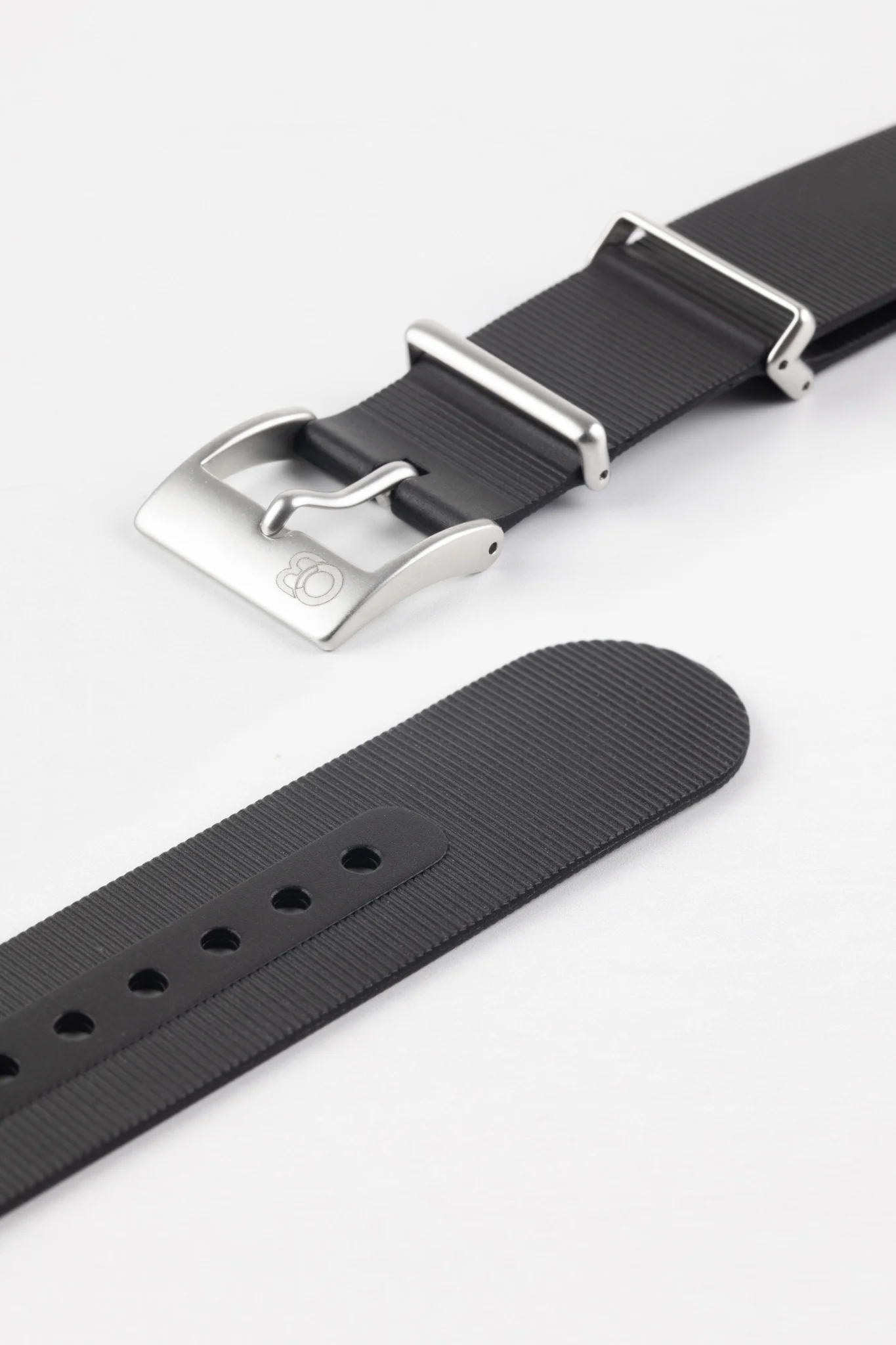 Bonetto Cinturini 328 Premium Rubber One-Piece Watch Strap in BLACK - Image 7
