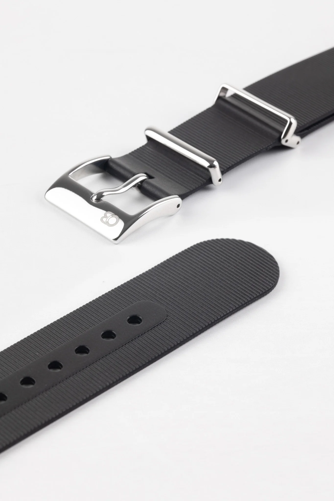 Bonetto Cinturini 328 Premium Rubber One-Piece Watch Strap in BLACK - Image 8