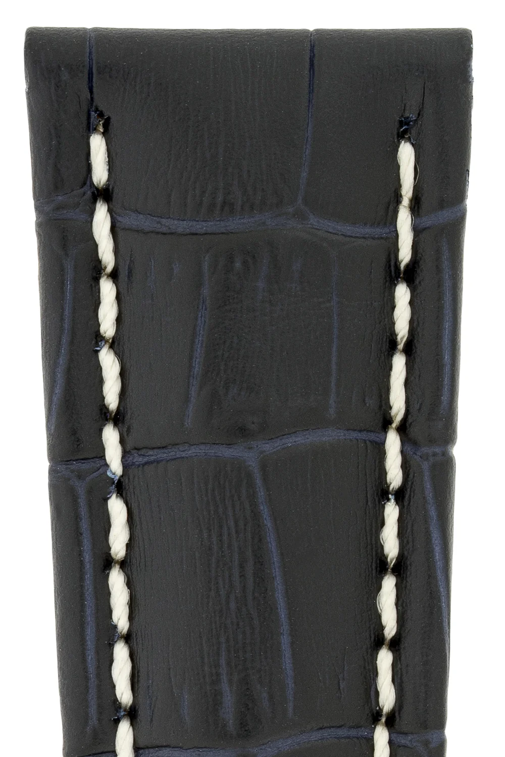 Breitling-Style Alligator-Embossed Deployment Watch Strap Blue - Image 2