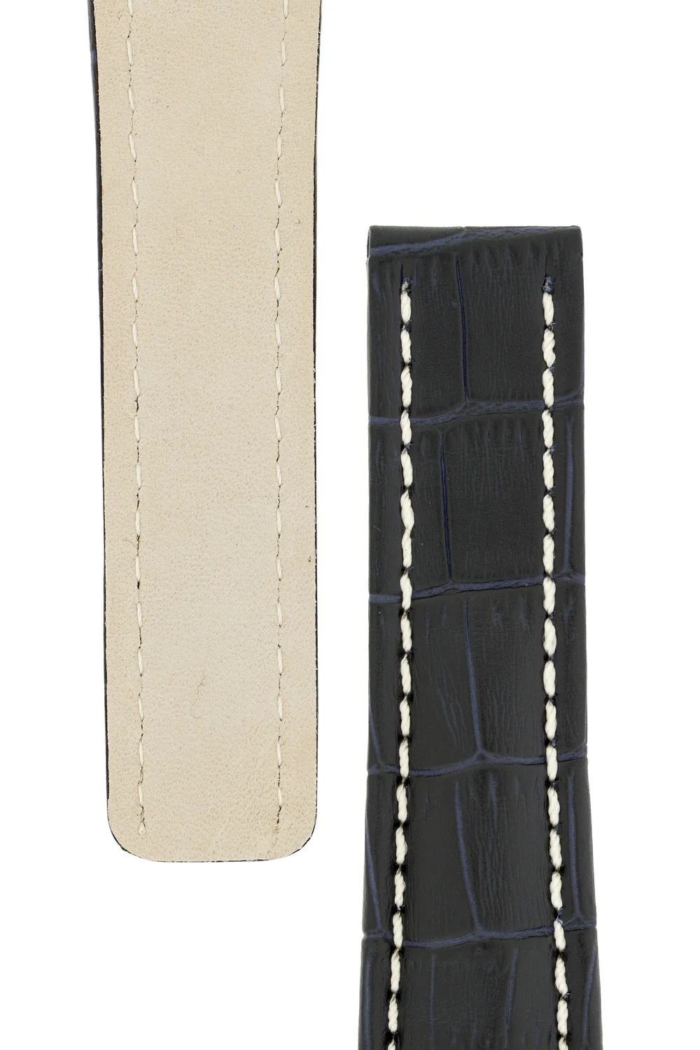 Breitling-Style Alligator-Embossed Deployment Watch Strap Blue - Image 4