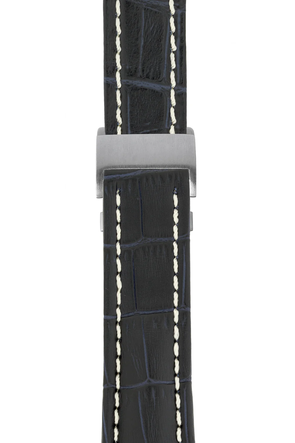 Breitling-Style Alligator-Embossed Deployment Watch Strap Blue - Image 6