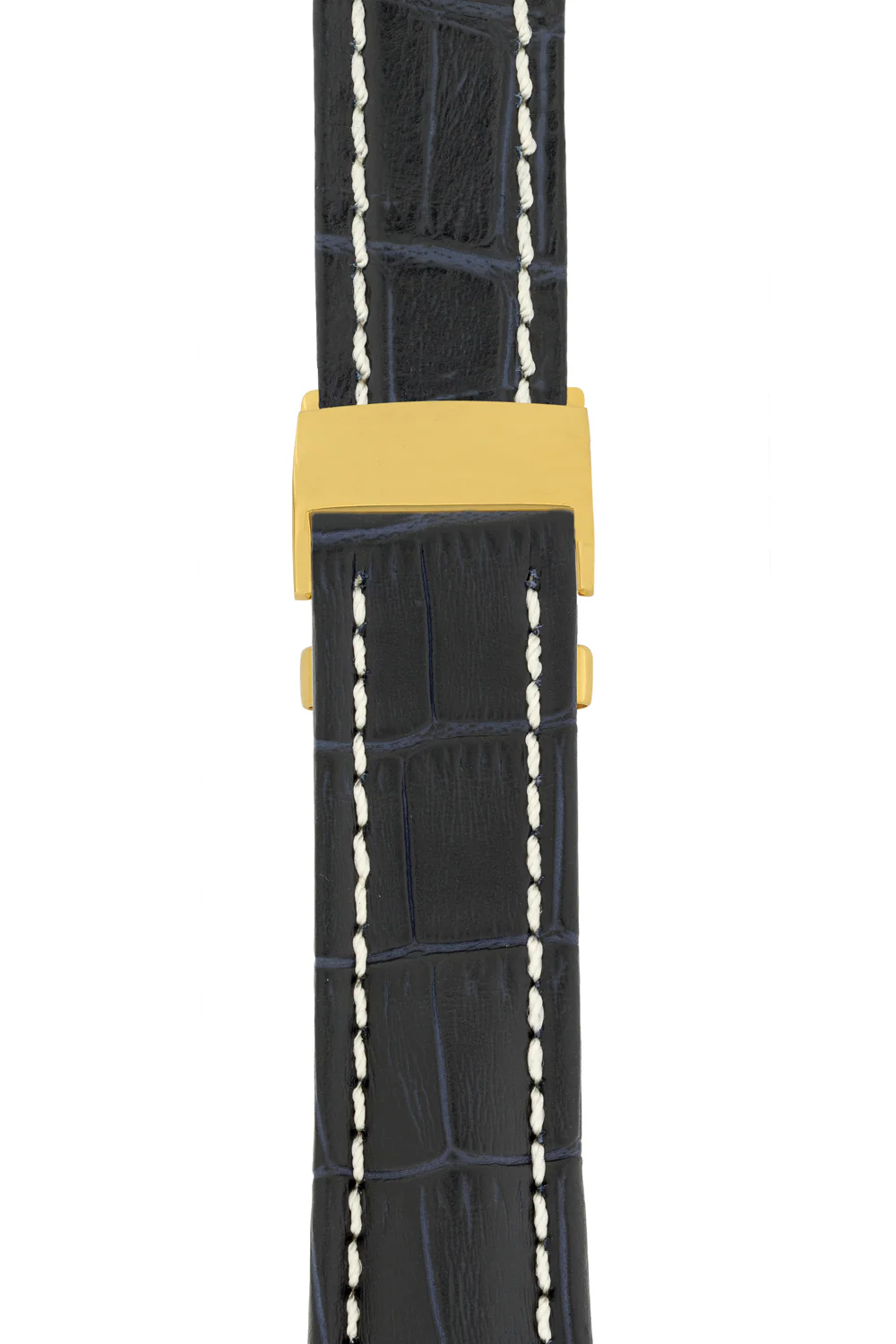 Breitling-Style Alligator-Embossed Deployment Watch Strap Blue - Image 7