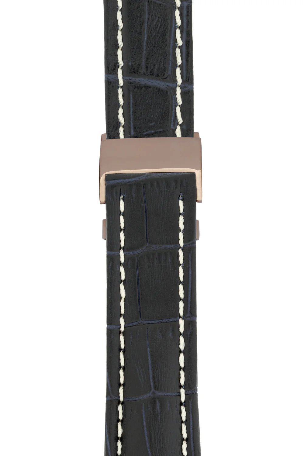 Breitling-Style Alligator-Embossed Deployment Watch Strap Blue - Image 8