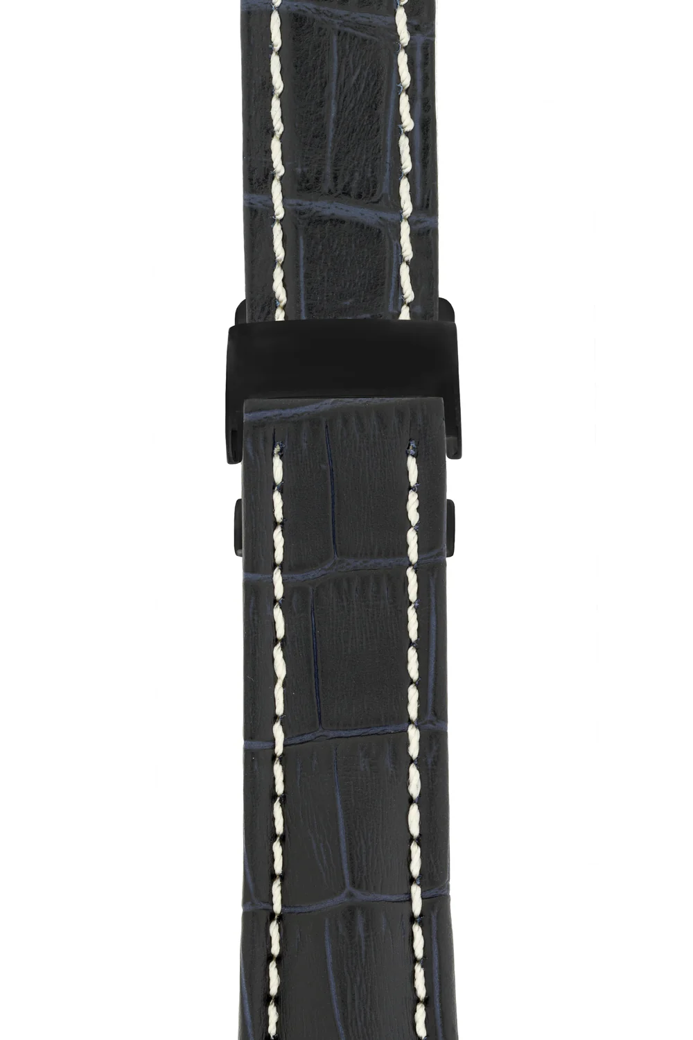 Breitling-Style Alligator-Embossed Deployment Watch Strap Blue - Image 9