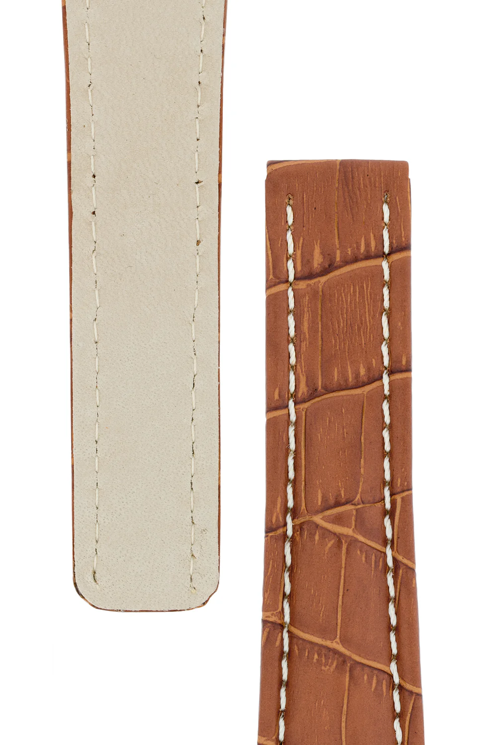 Breitling-Style Alligator-Embossed Deployment Brown Strap - Image 4