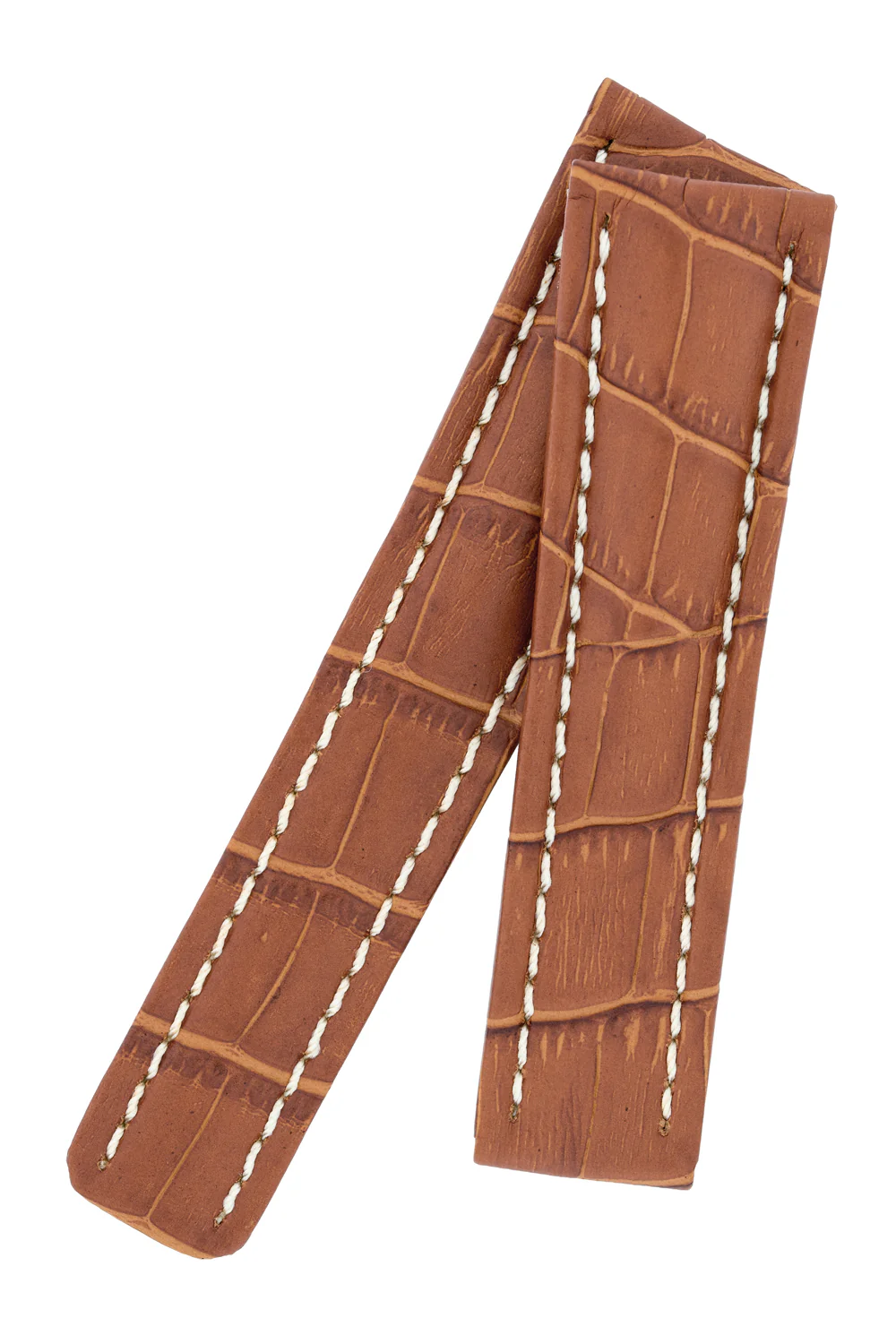 Breitling-Style Alligator-Embossed Deployment Brown Strap - Image 5