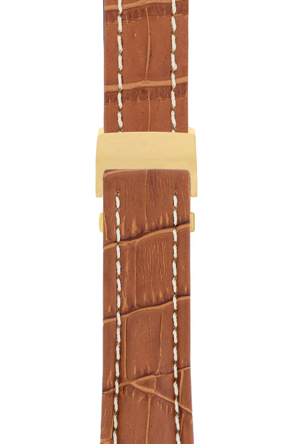 Breitling-Style Alligator-Embossed Deployment Brown Strap - Image 7