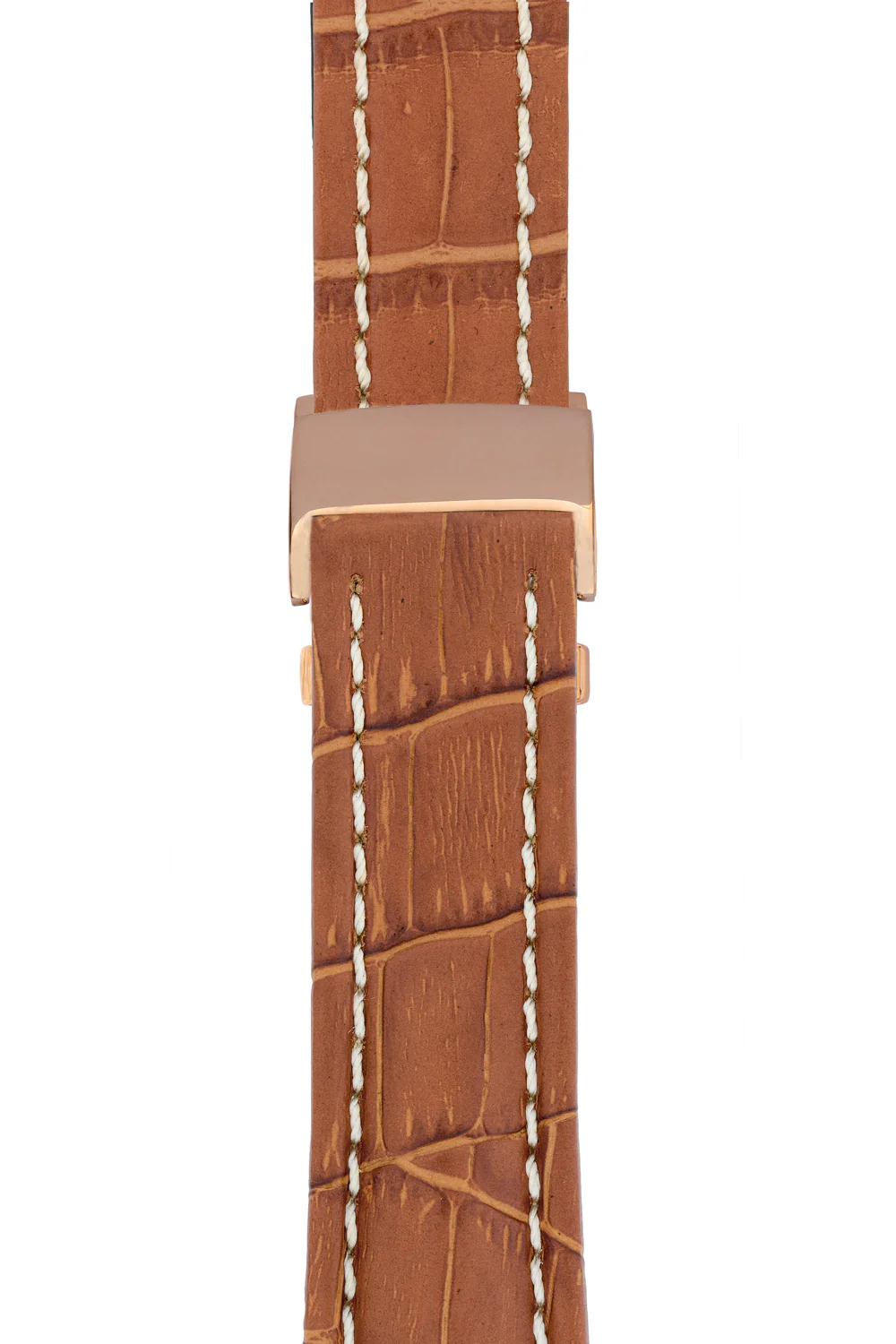 Breitling-Style Alligator-Embossed Deployment Brown Strap - Image 8