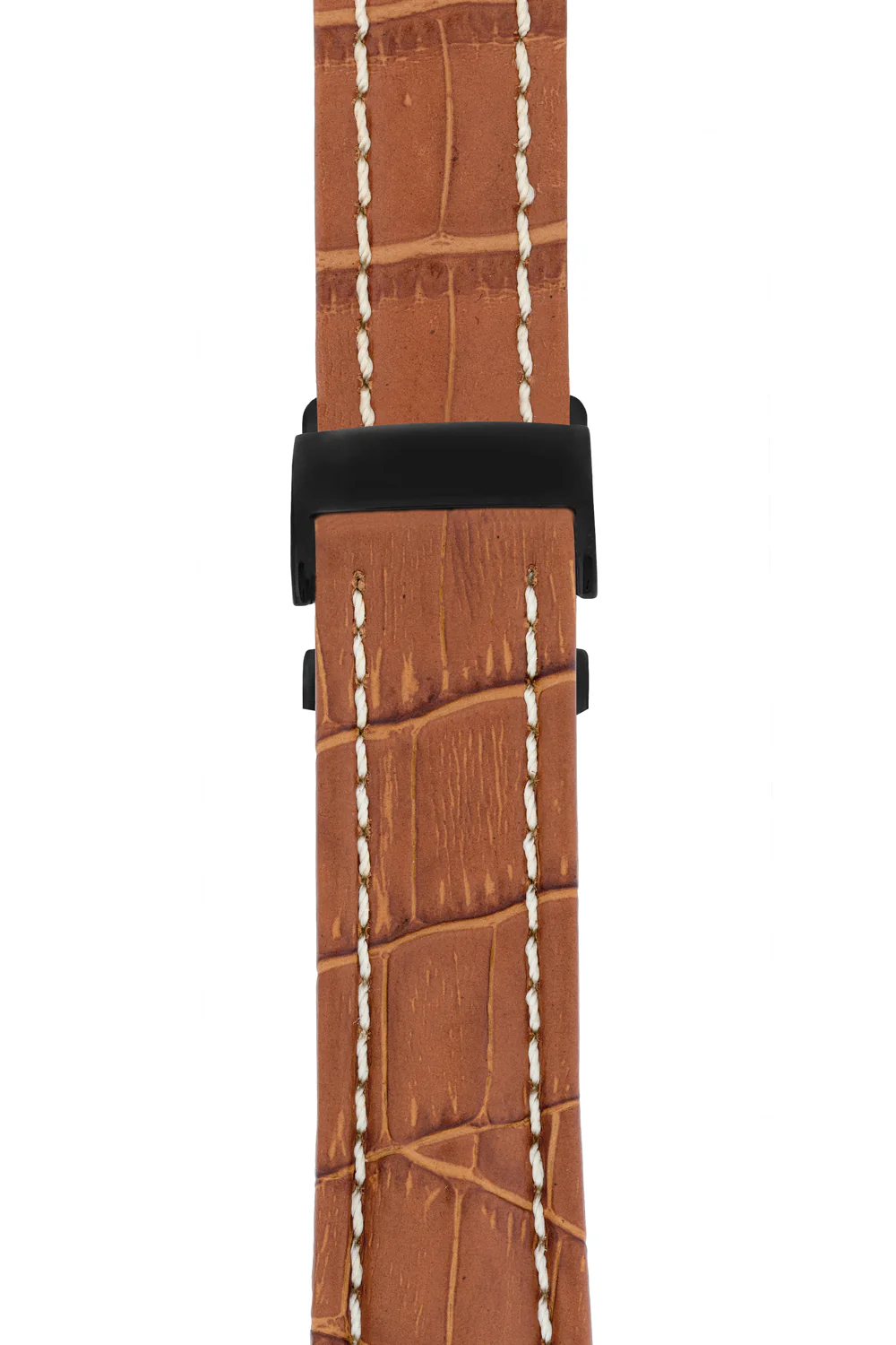 Breitling-Style Alligator-Embossed Deployment Brown Strap - Image 9