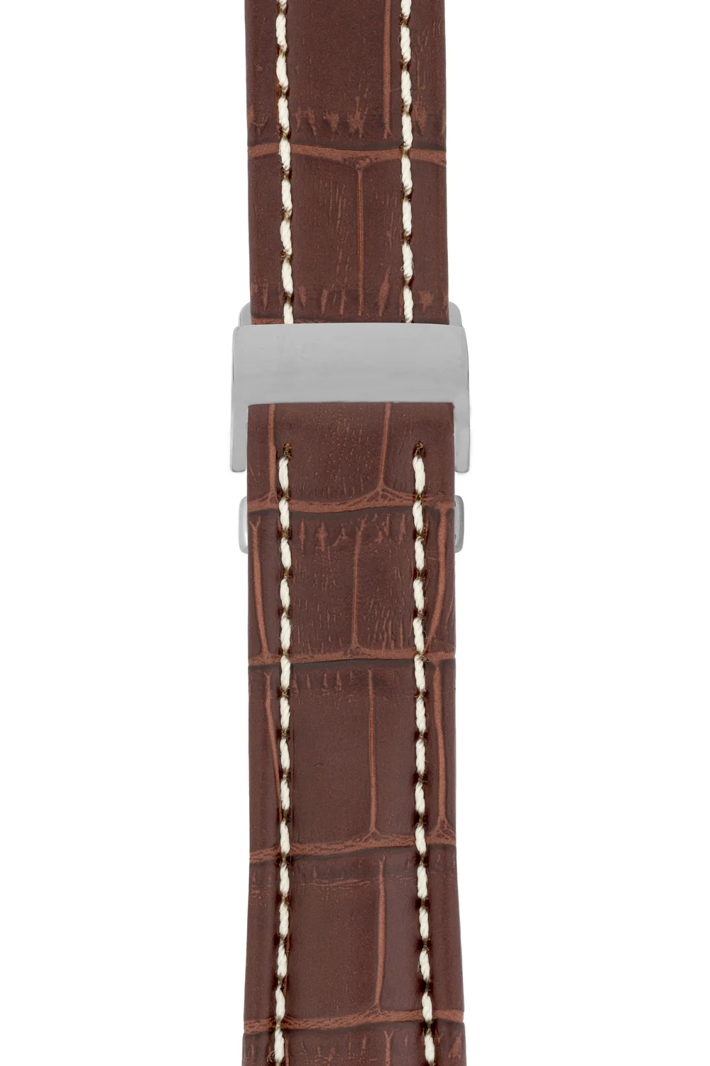 Breitling-Style Alligator-Embossed Deployment Strap - TABAC - Image 3