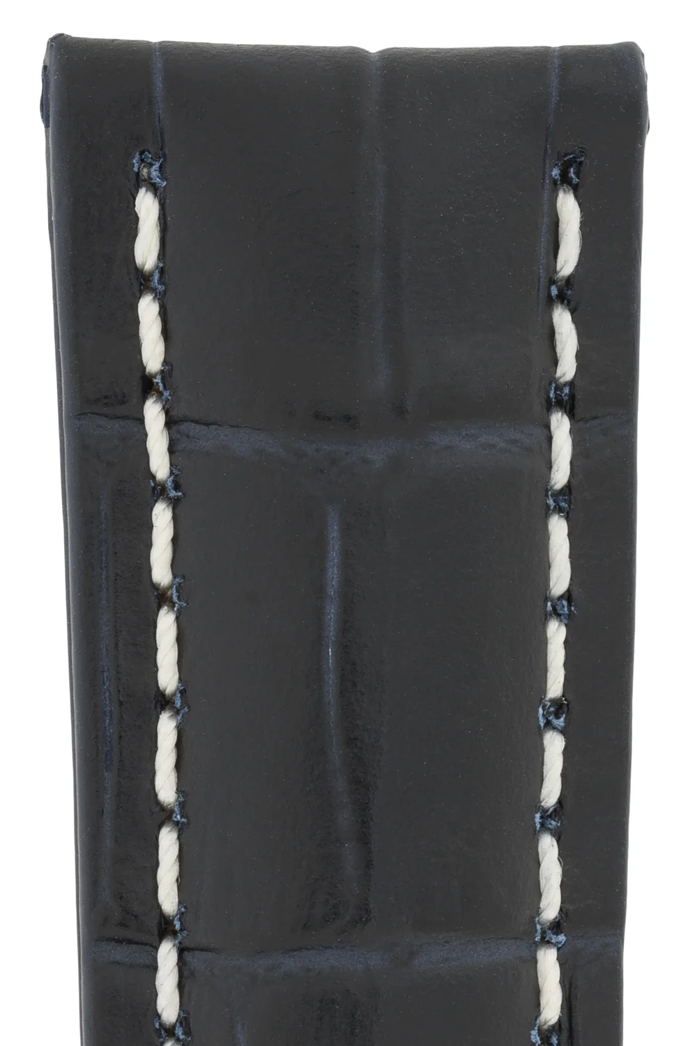 Breitling-Style Alligator-Embossed Watch Strap & Buckle Blue - Image 2