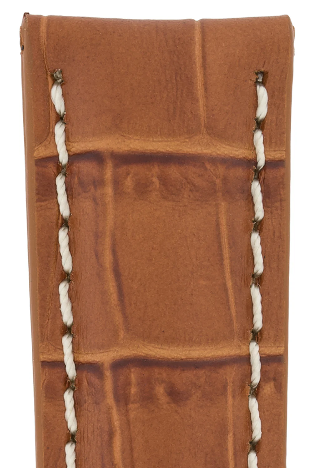 Breitling-Style Alligator-Embossed Watch Strap & Buckle Brown - Image 2