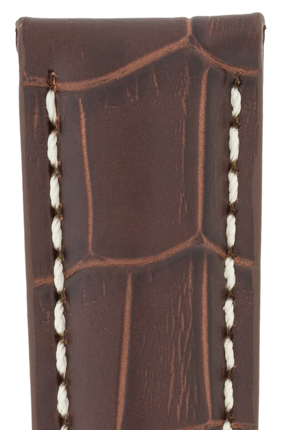 Breitling-Style Alligator-Embossed Watch Strap & Buckle Tabac - Image 2