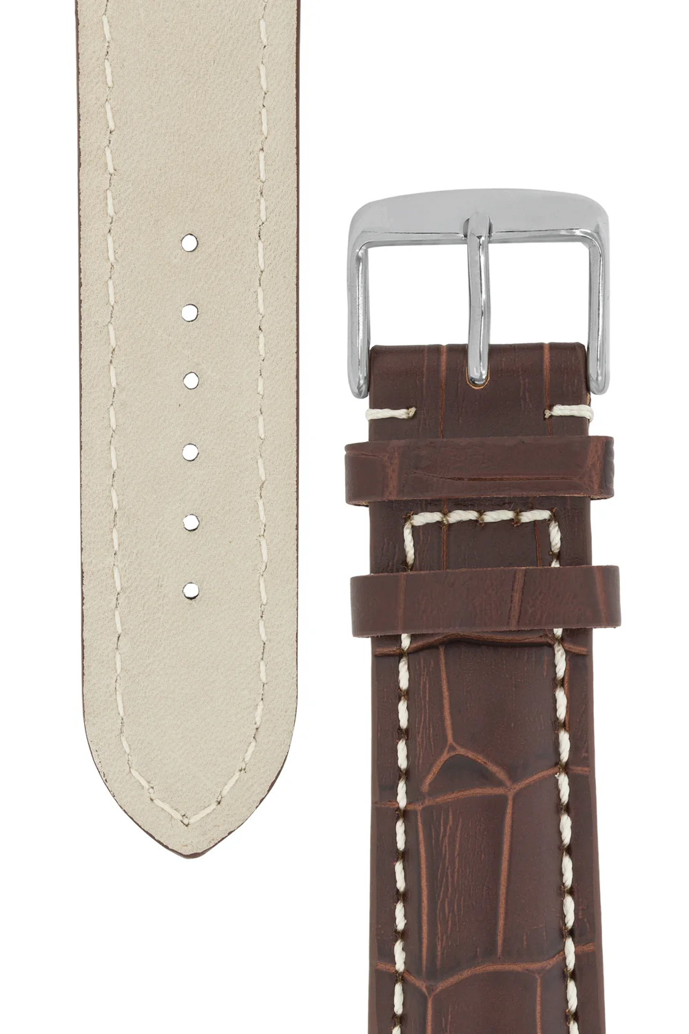 Breitling-Style Alligator-Embossed Watch Strap & Buckle Tabac - Image 3