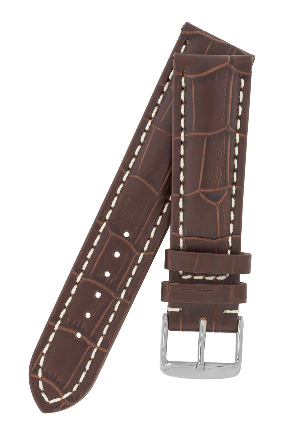 Breitling-Style Alligator-Embossed Watch Strap & Buckle Tabac - Image 4