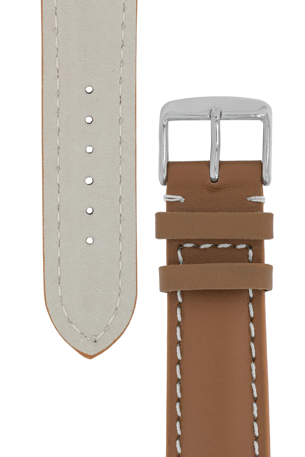 Breitling-Style Calf Leather Watch Strap & Buckle Caramel - Image 3
