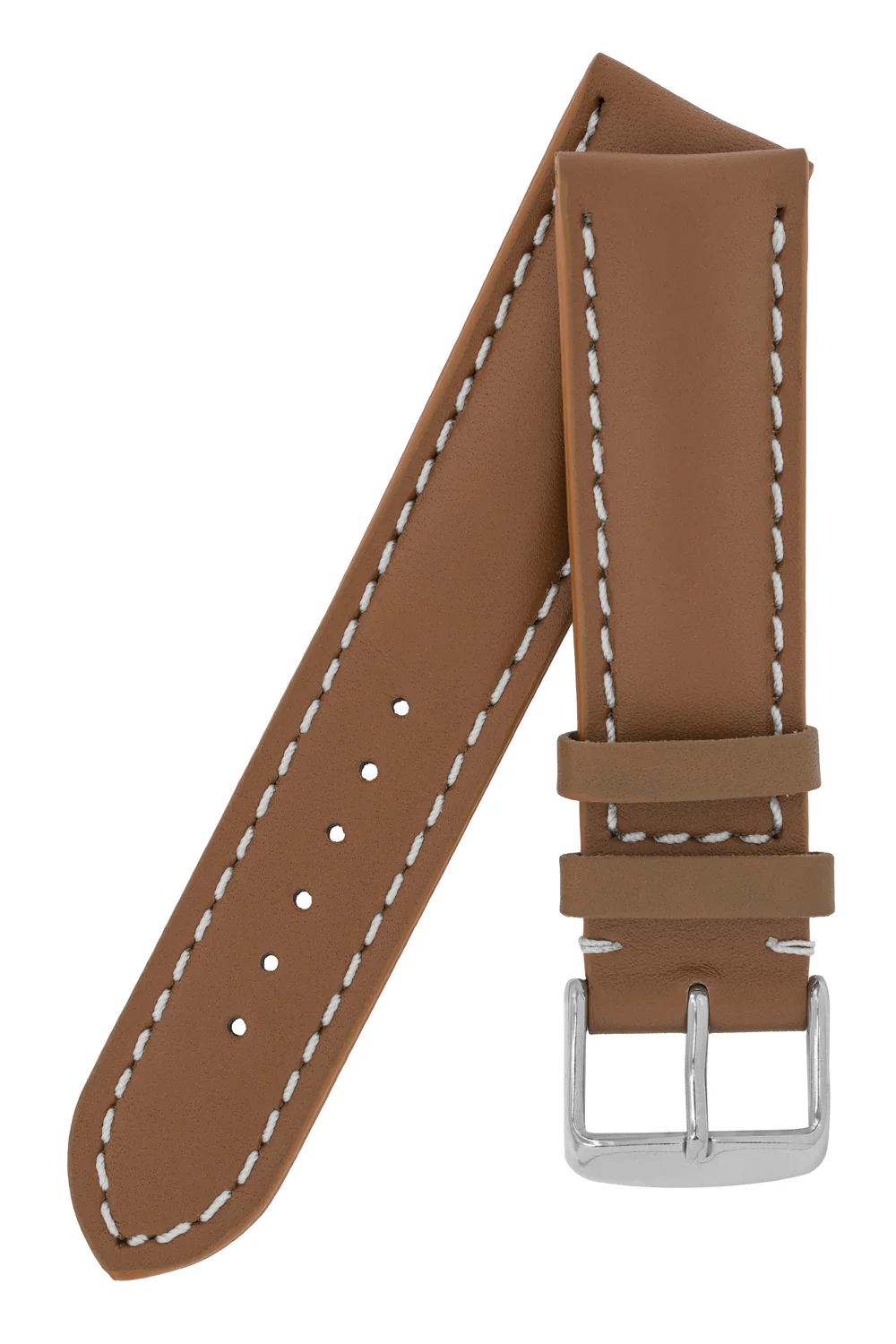 Breitling-Style Calf Leather Watch Strap & Buckle Caramel - Image 4