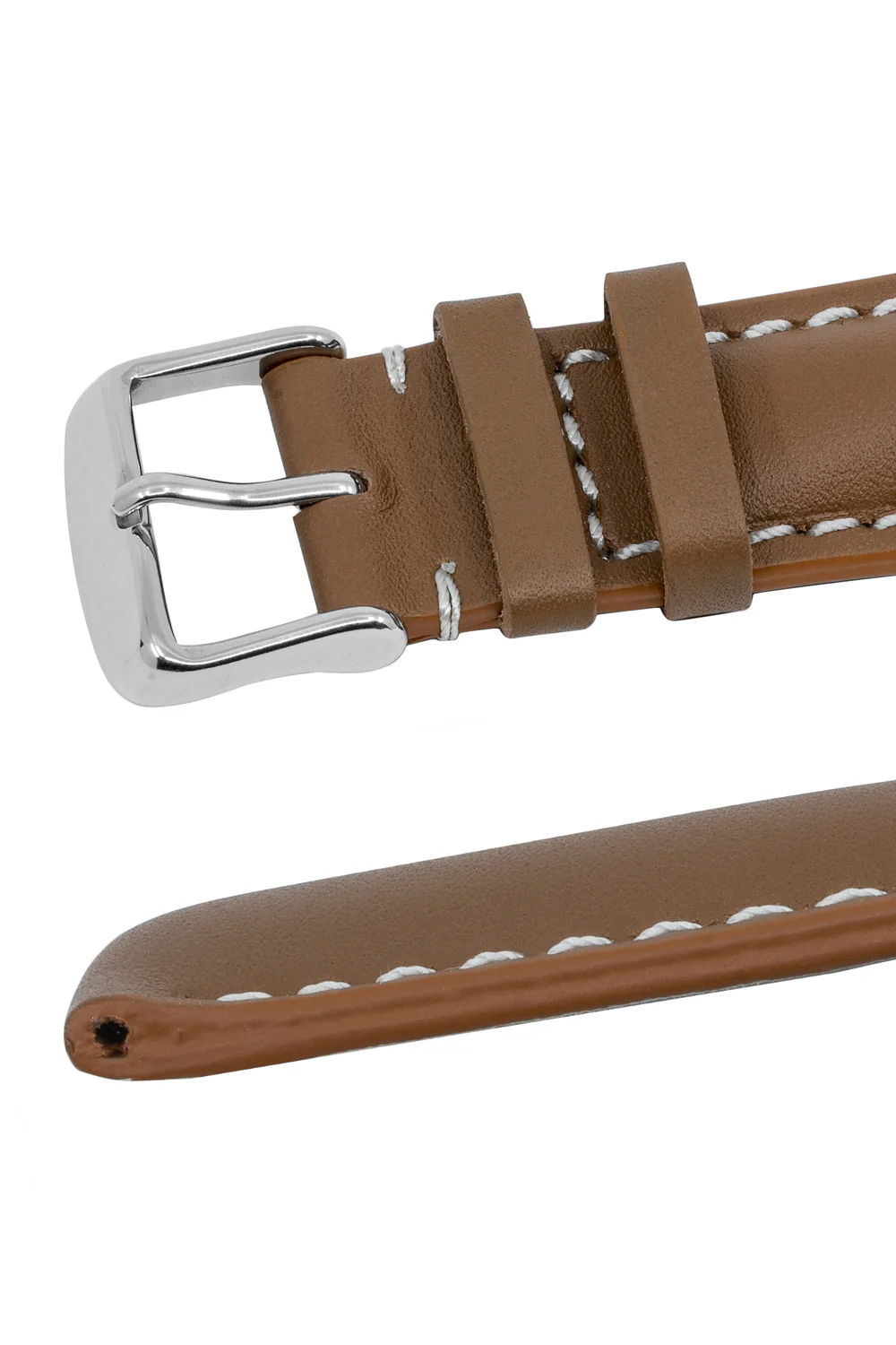 Breitling-Style Calf Leather Watch Strap & Buckle Caramel - Image 5