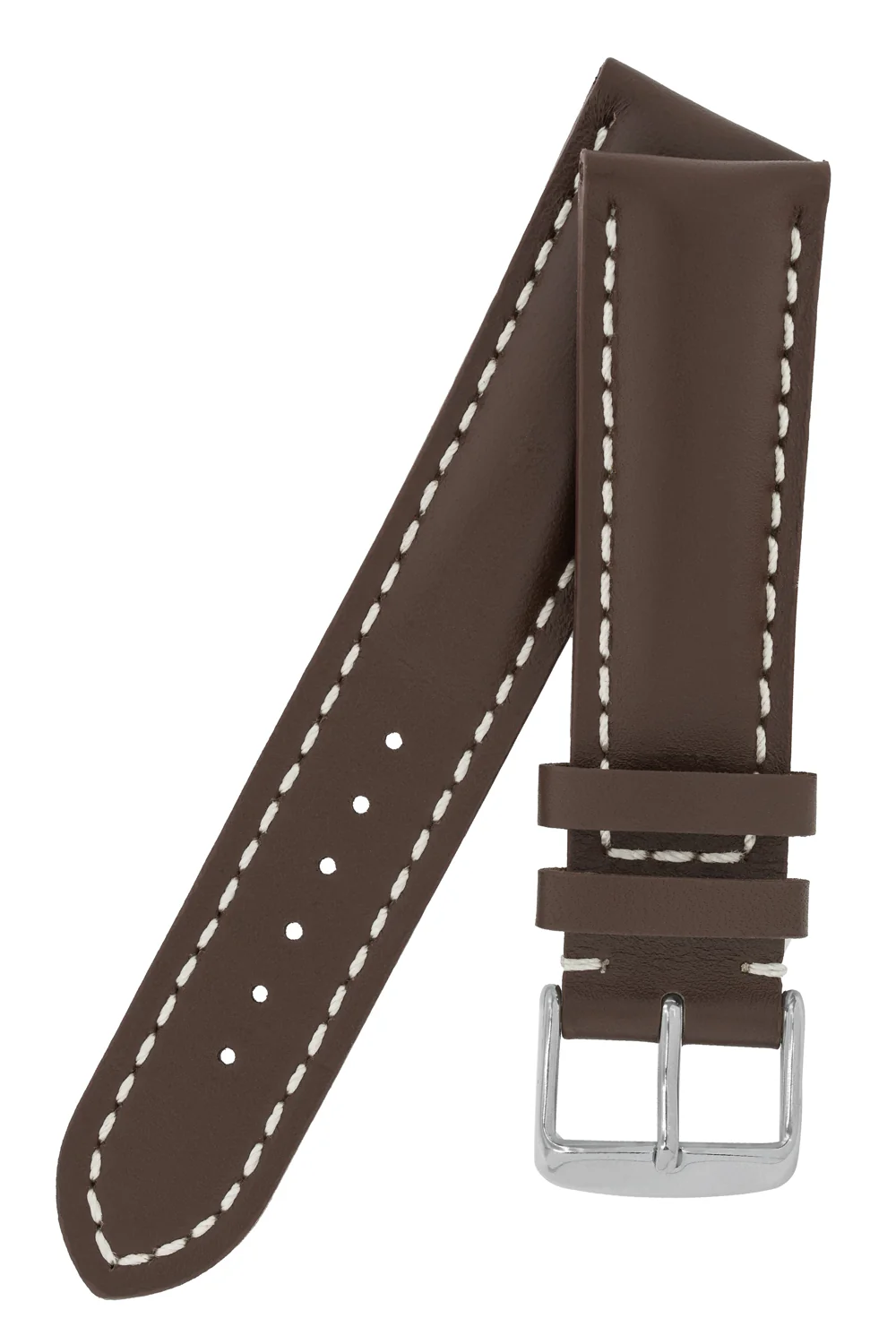 Breitling-Style Calf Leather Watch Strap & Buckle Chocolate - Image 4