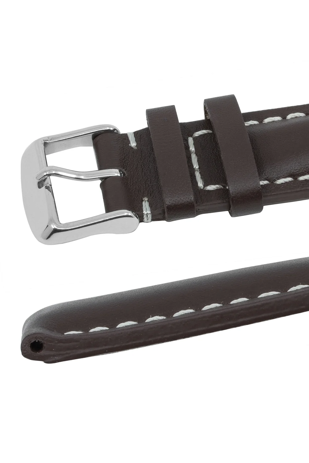 Breitling-Style Calf Leather Watch Strap & Buckle Chocolate - Image 5