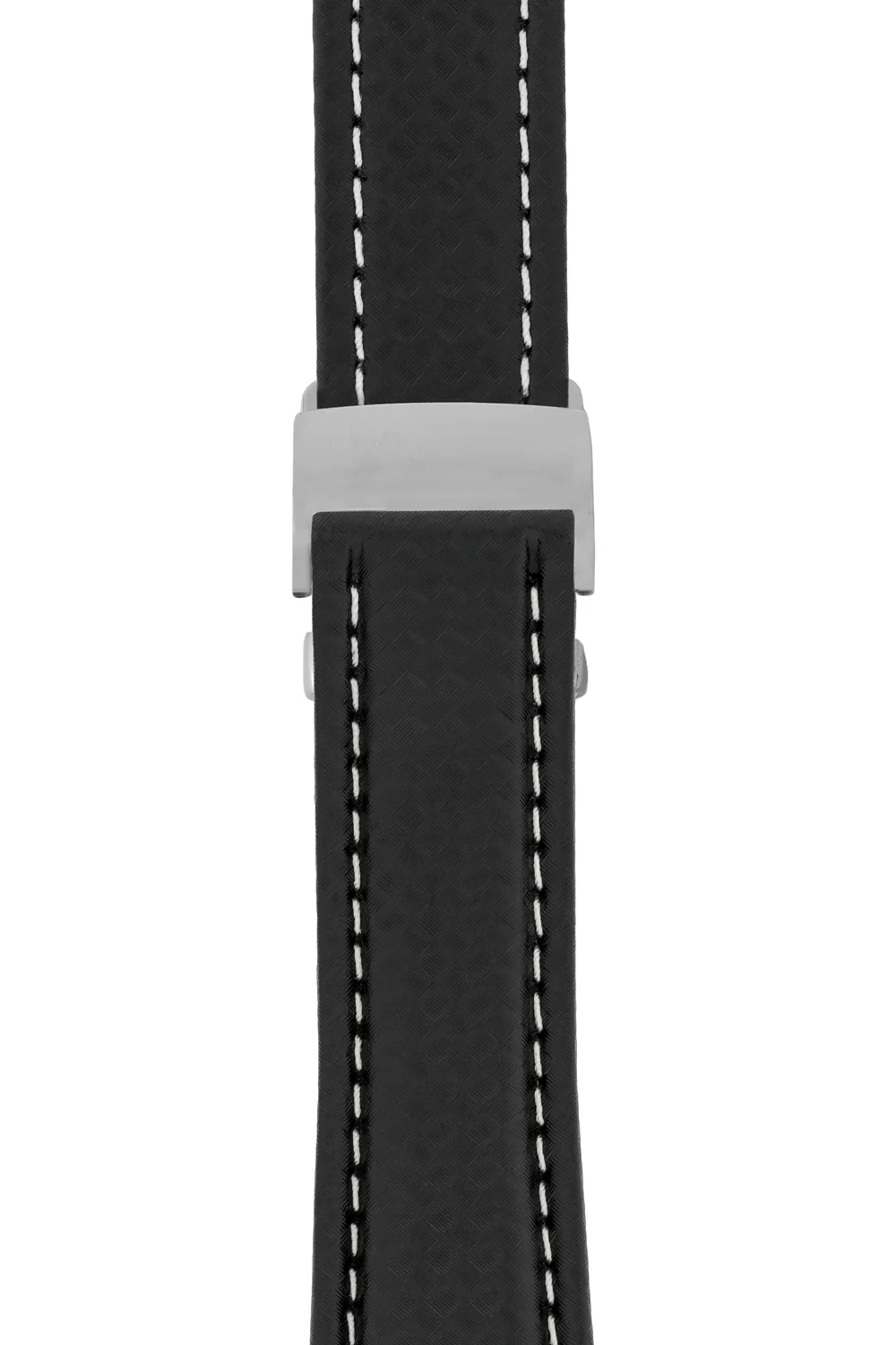 Breitling-Style Carbon-Embossed Deployment Watch Strap Black - Image 3