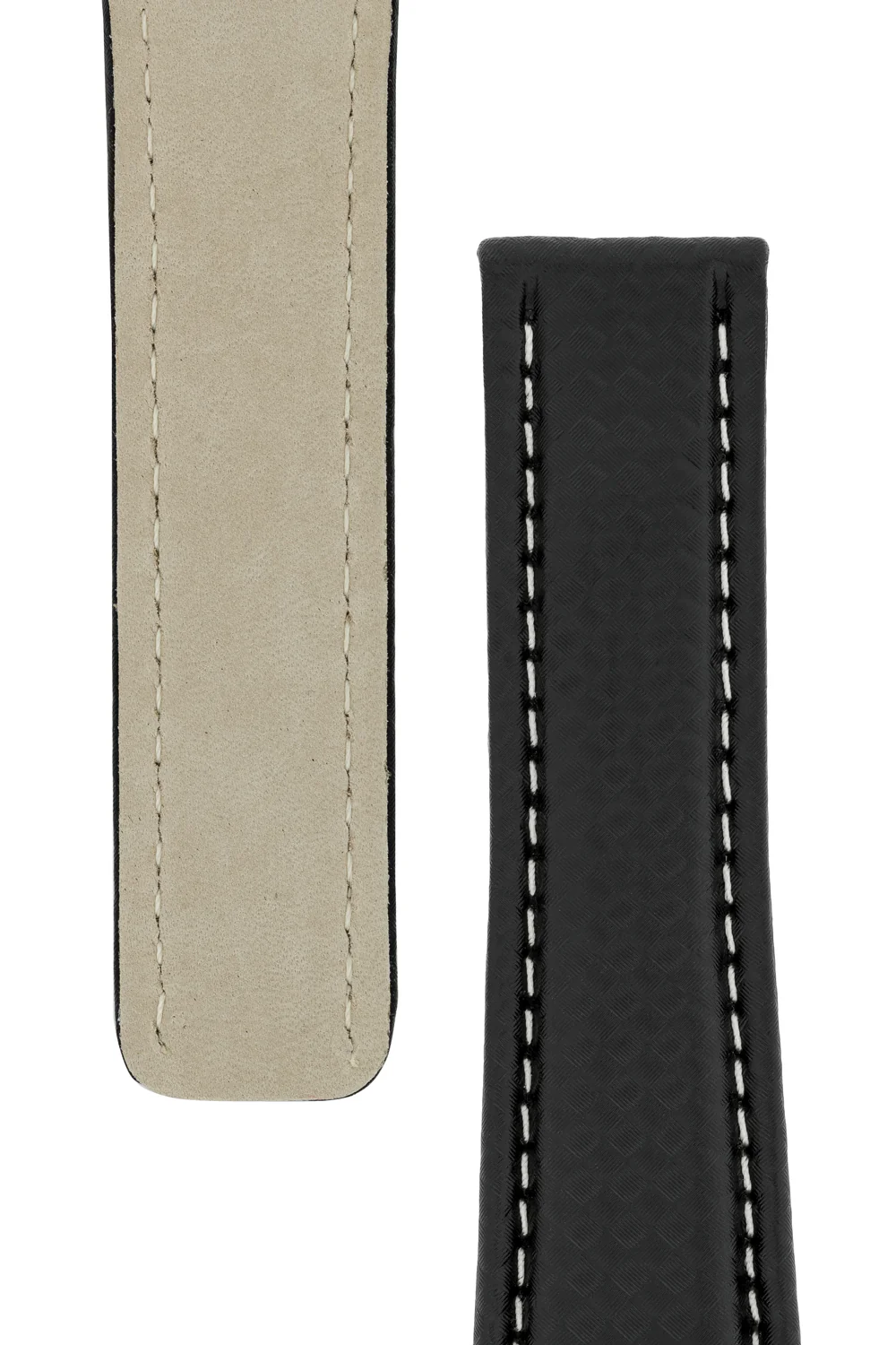 Breitling-Style Carbon-Embossed Deployment Watch Strap Black - Image 4