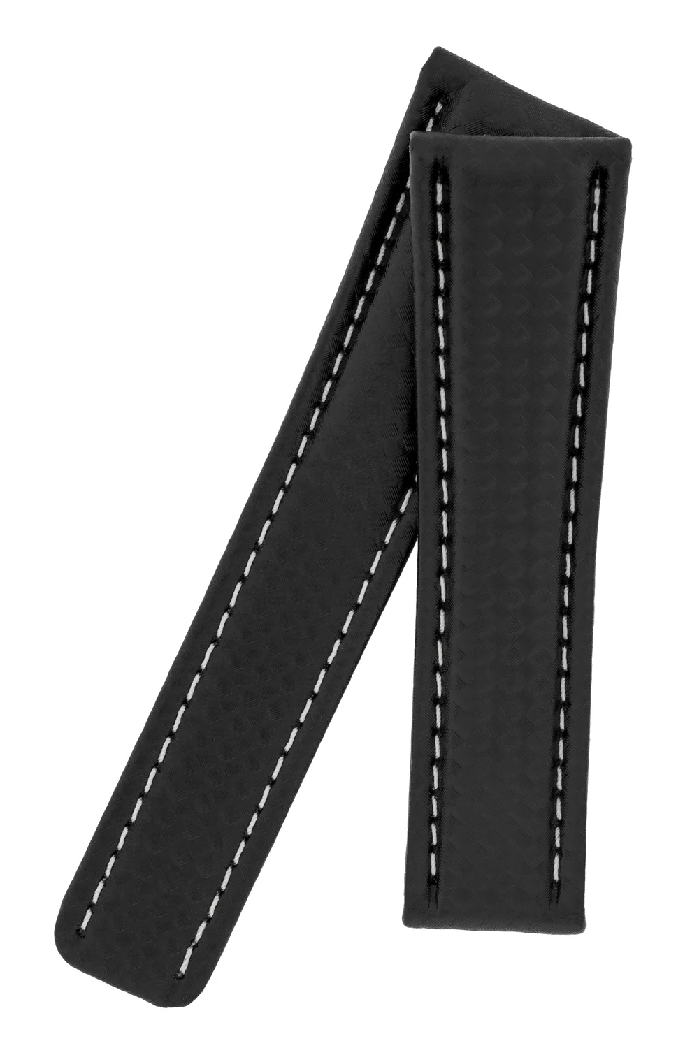 Breitling-Style Carbon-Embossed Deployment Watch Strap Black - Image 5