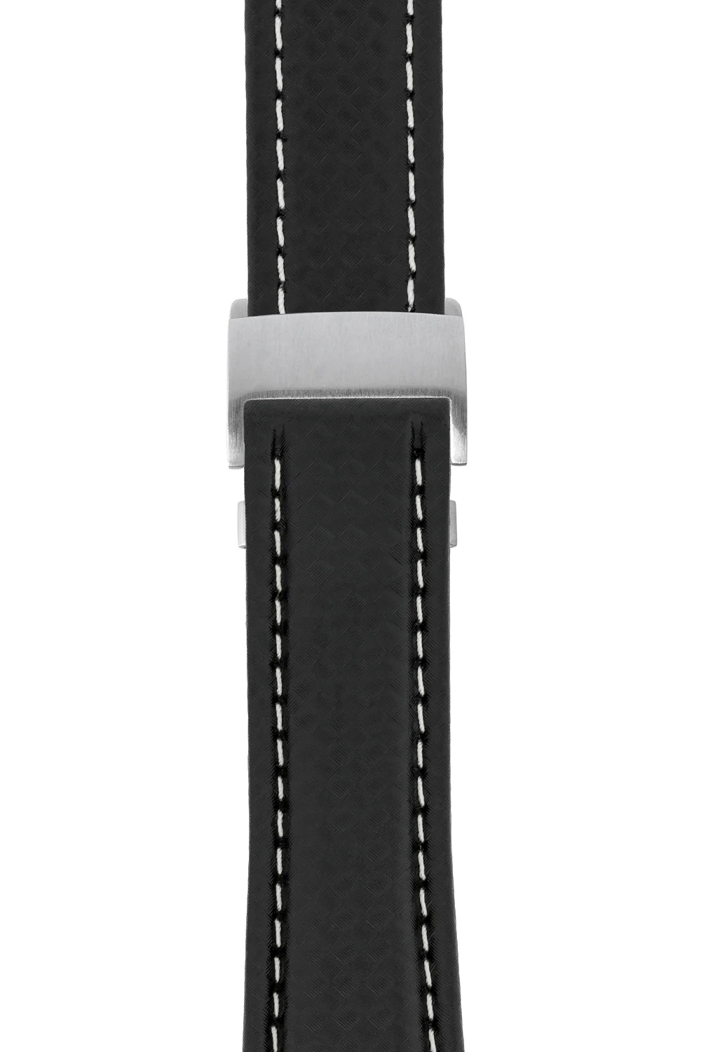 Breitling-Style Carbon-Embossed Deployment Watch Strap Black - Image 6