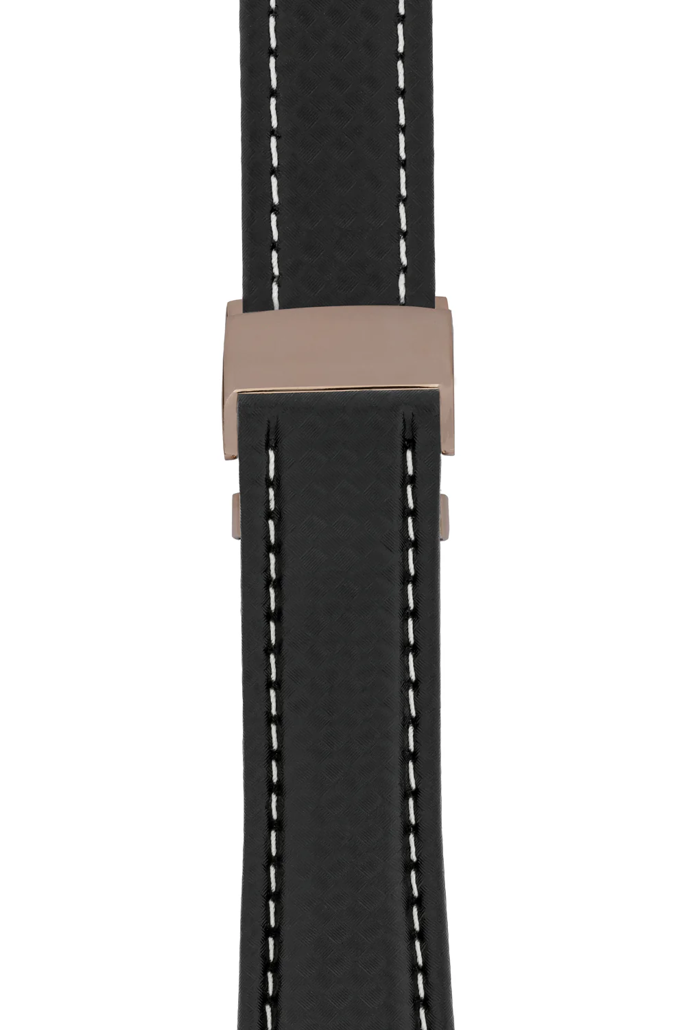 Breitling-Style Carbon-Embossed Deployment Watch Strap Black - Image 8