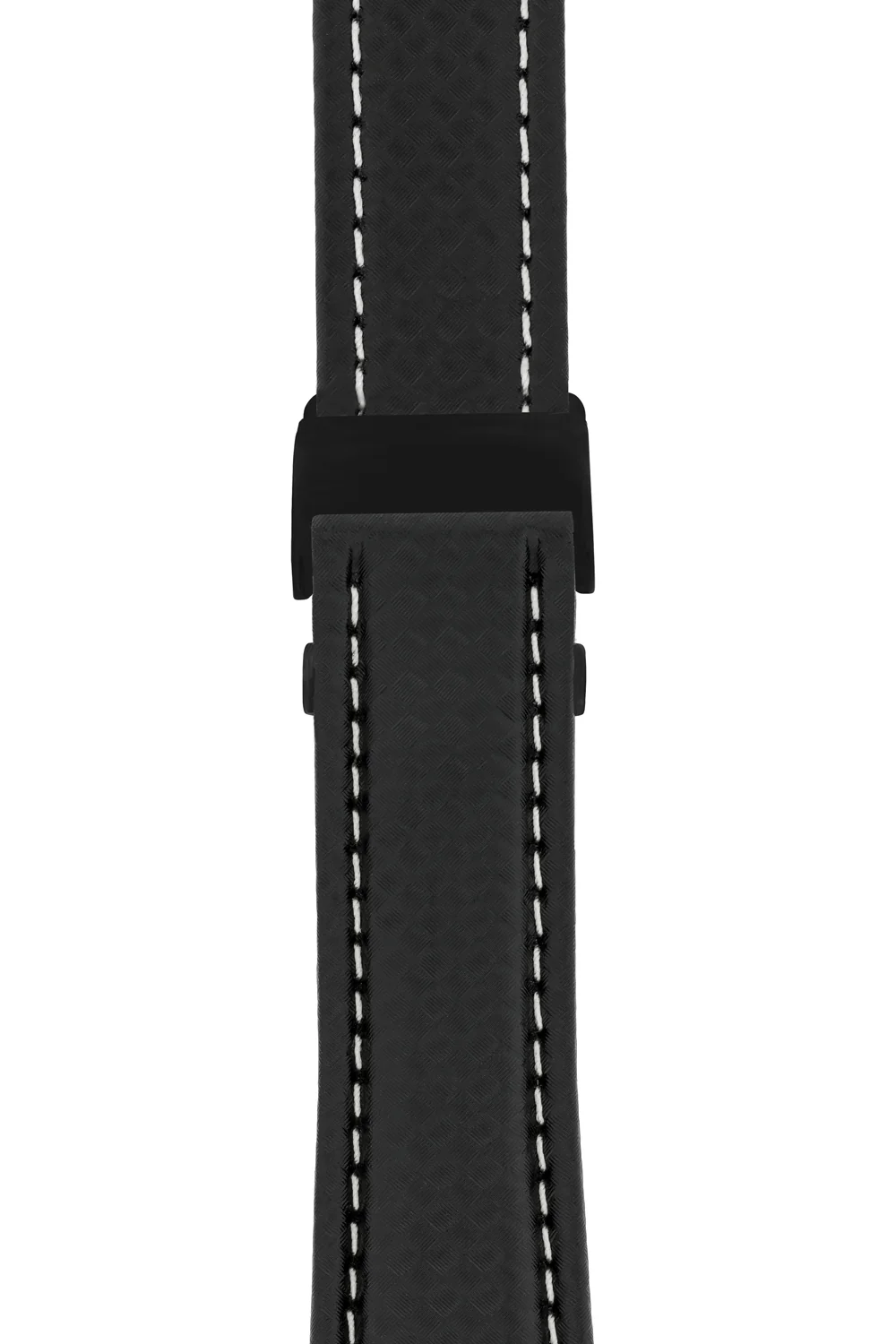 Breitling-Style Carbon-Embossed Deployment Watch Strap Black - Image 9