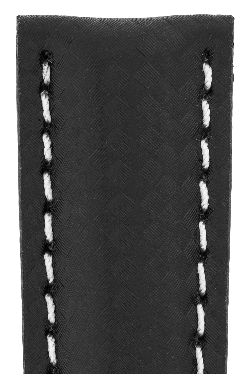 Breitling-Style Carbon-Embossed Leather Watch Strap Black - Image 2
