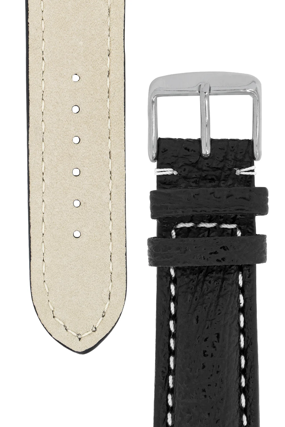 Breitling-Style Shark Watch Strap and Buckle in BLACK - Image 3