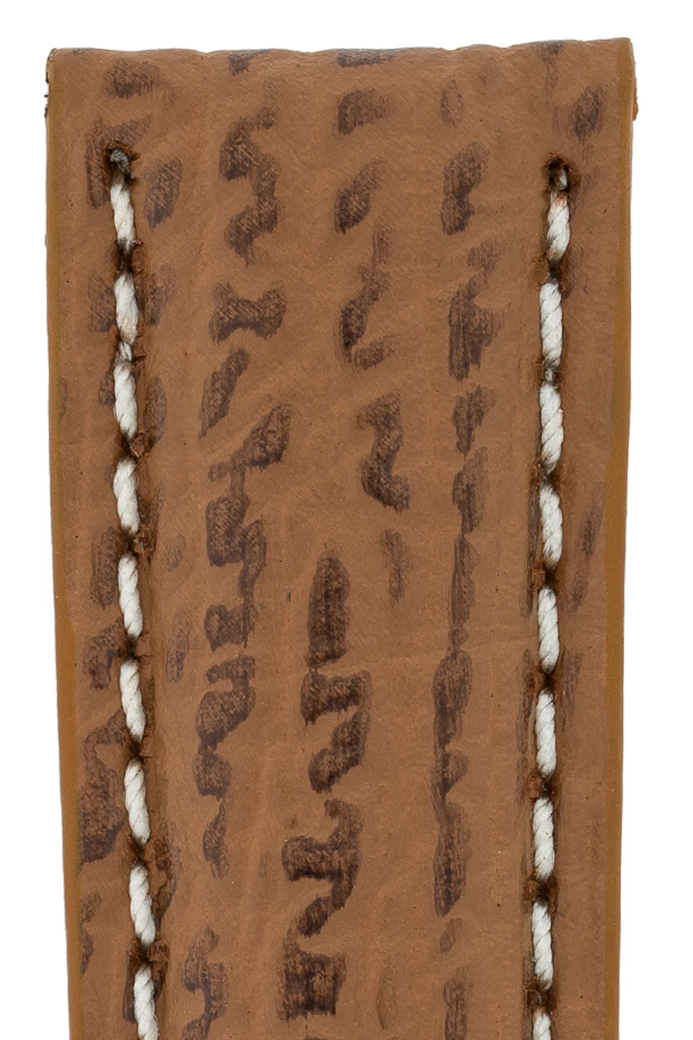 Breitling-Style Shark Skin Leather Watch Strap and Buckle Honey Brown - Image 2