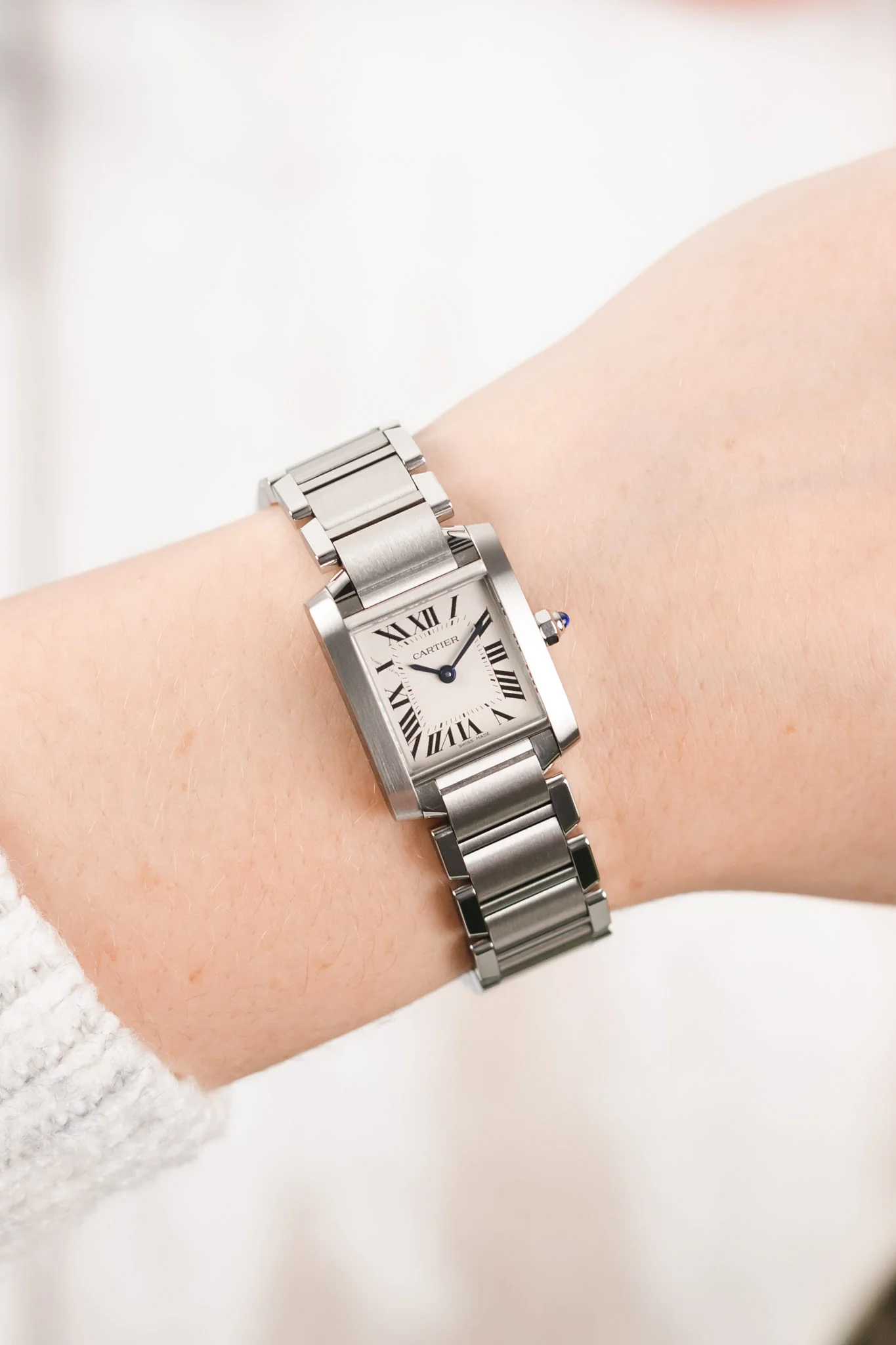 CARTIER W51008Q3 Tank Française 25mm × 20mm Quartz Watch - White Dial - Image 2