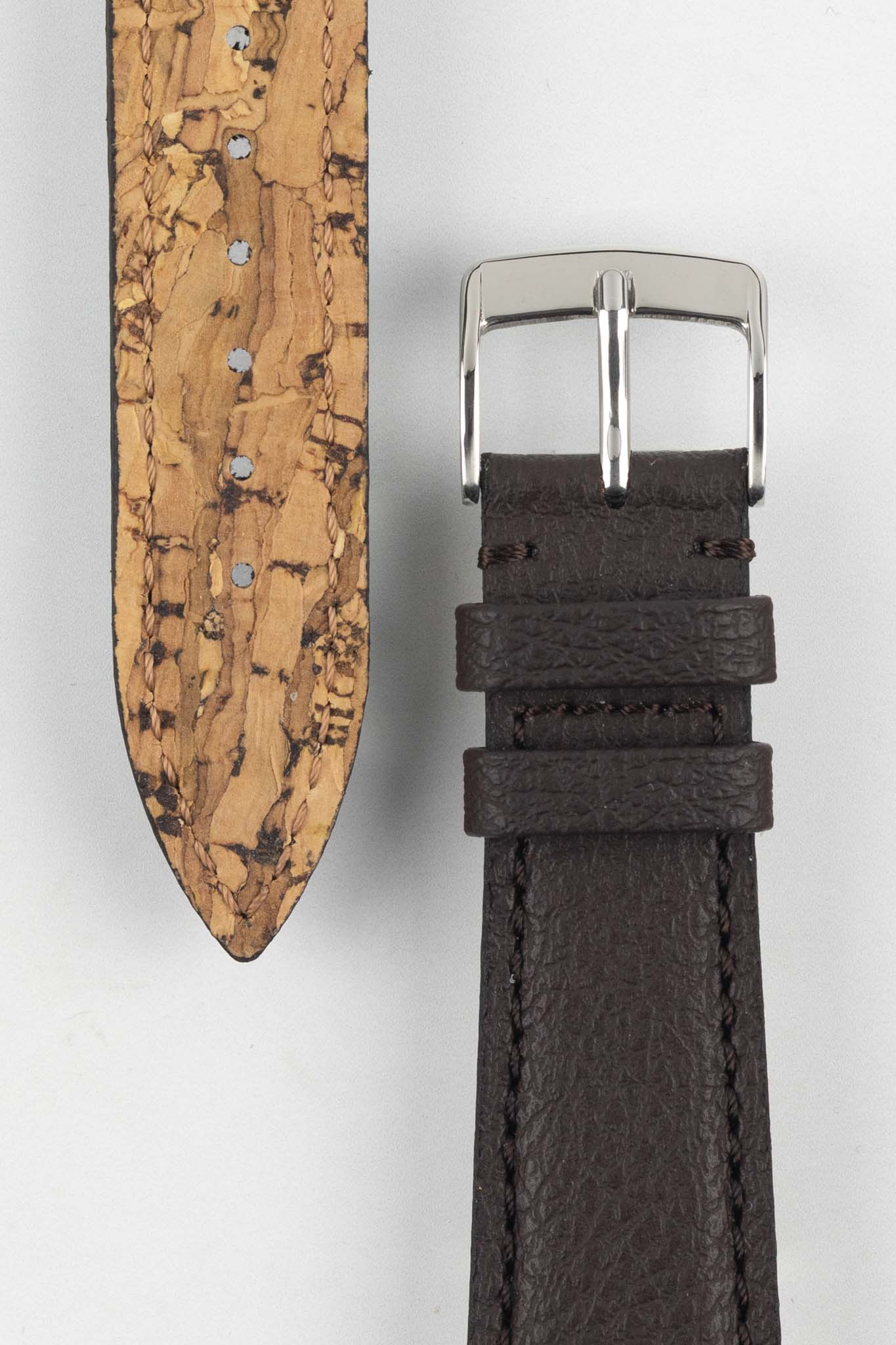 Classic Apple Fibre Watch Strap in Grained Chocolate Brown - Image 3