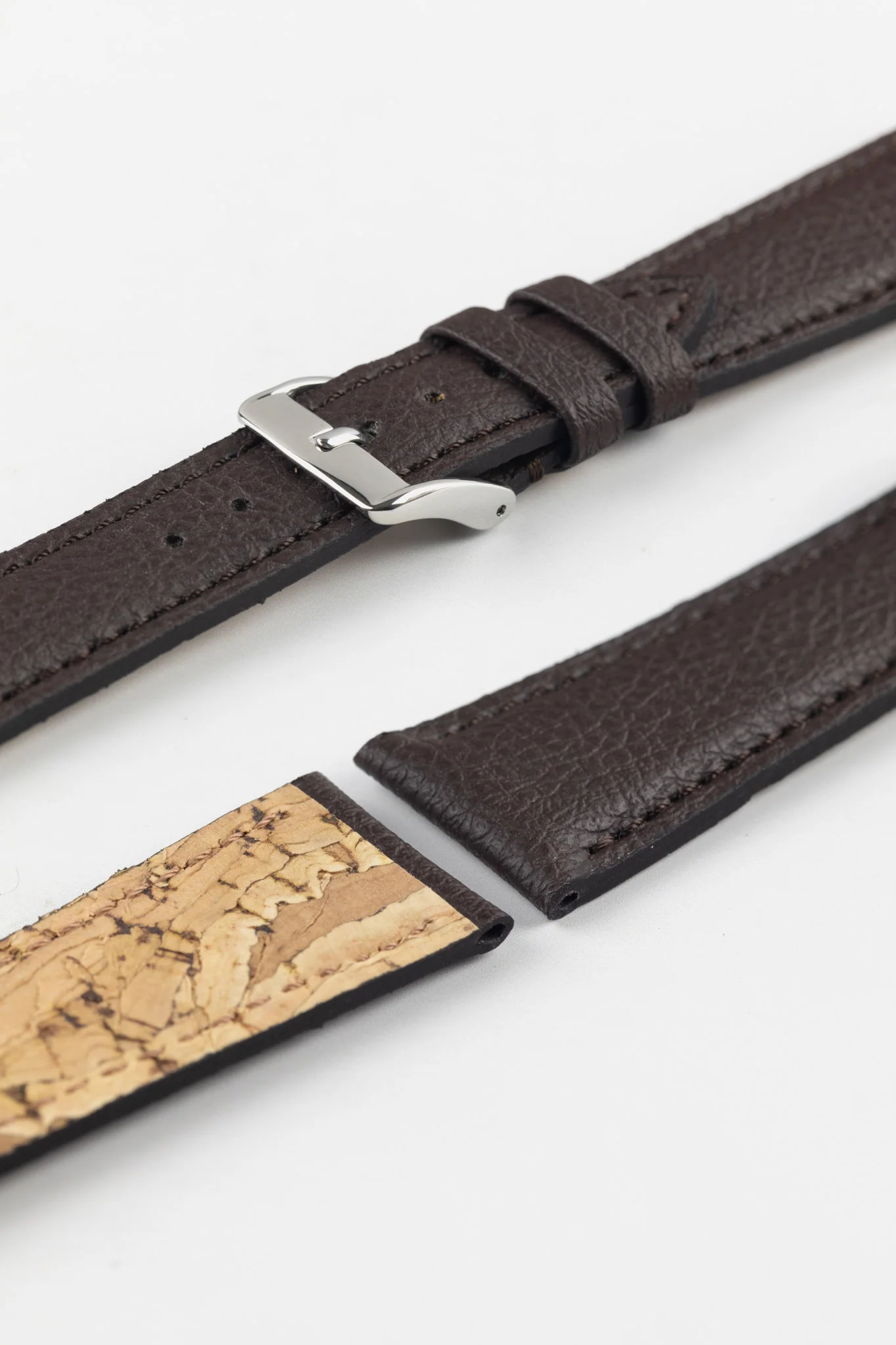 Classic Apple Fibre Watch Strap in Grained Chocolate Brown - Image 7