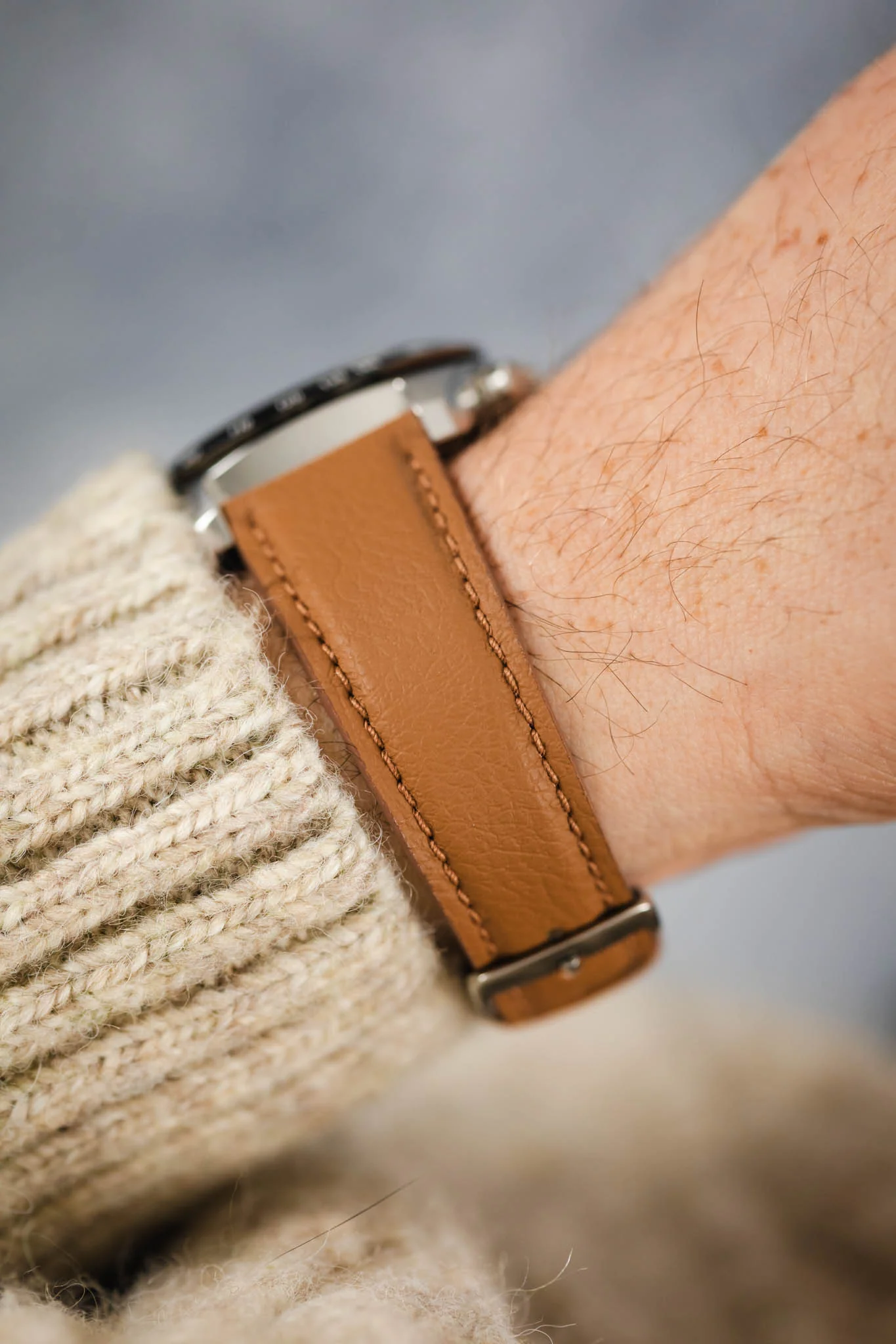Classic Apple Fibre Watch Strap in Grained Cognac - Image 6