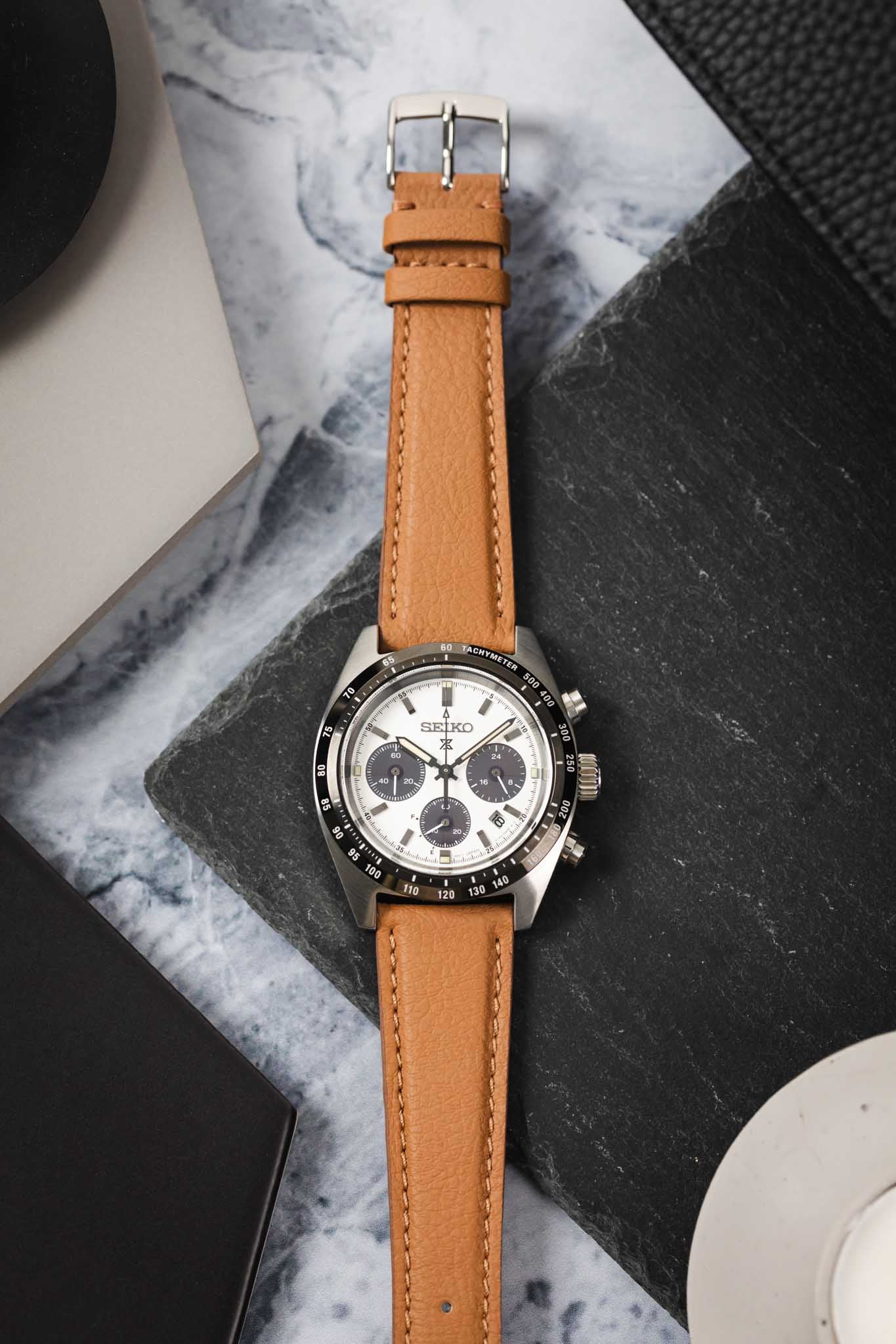 Classic Apple Fibre Watch Strap in Grained Cognac - Image 8