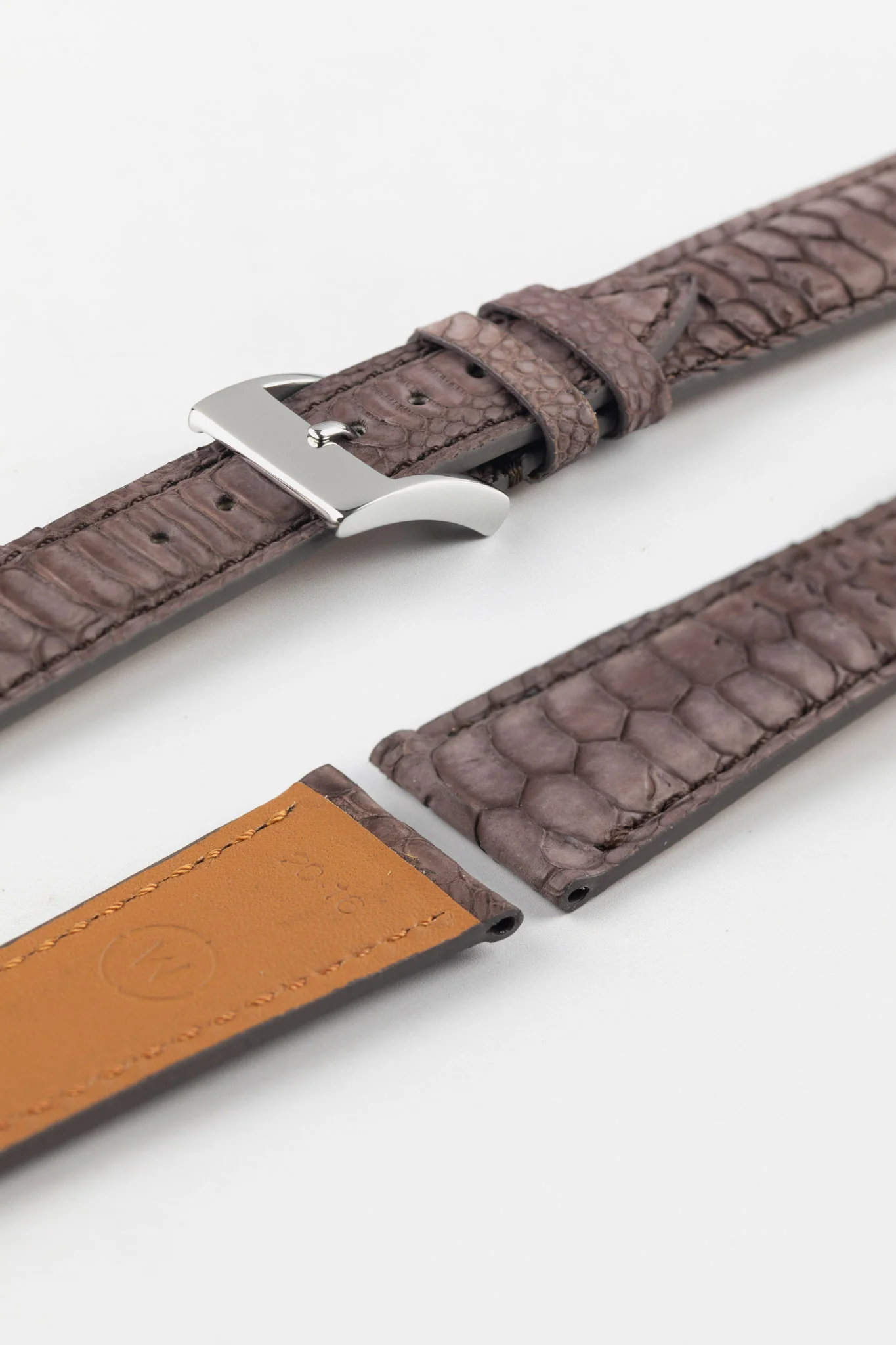 Classic Gallo Leather Watch Strap in Matte Vintage Brown - Image 7