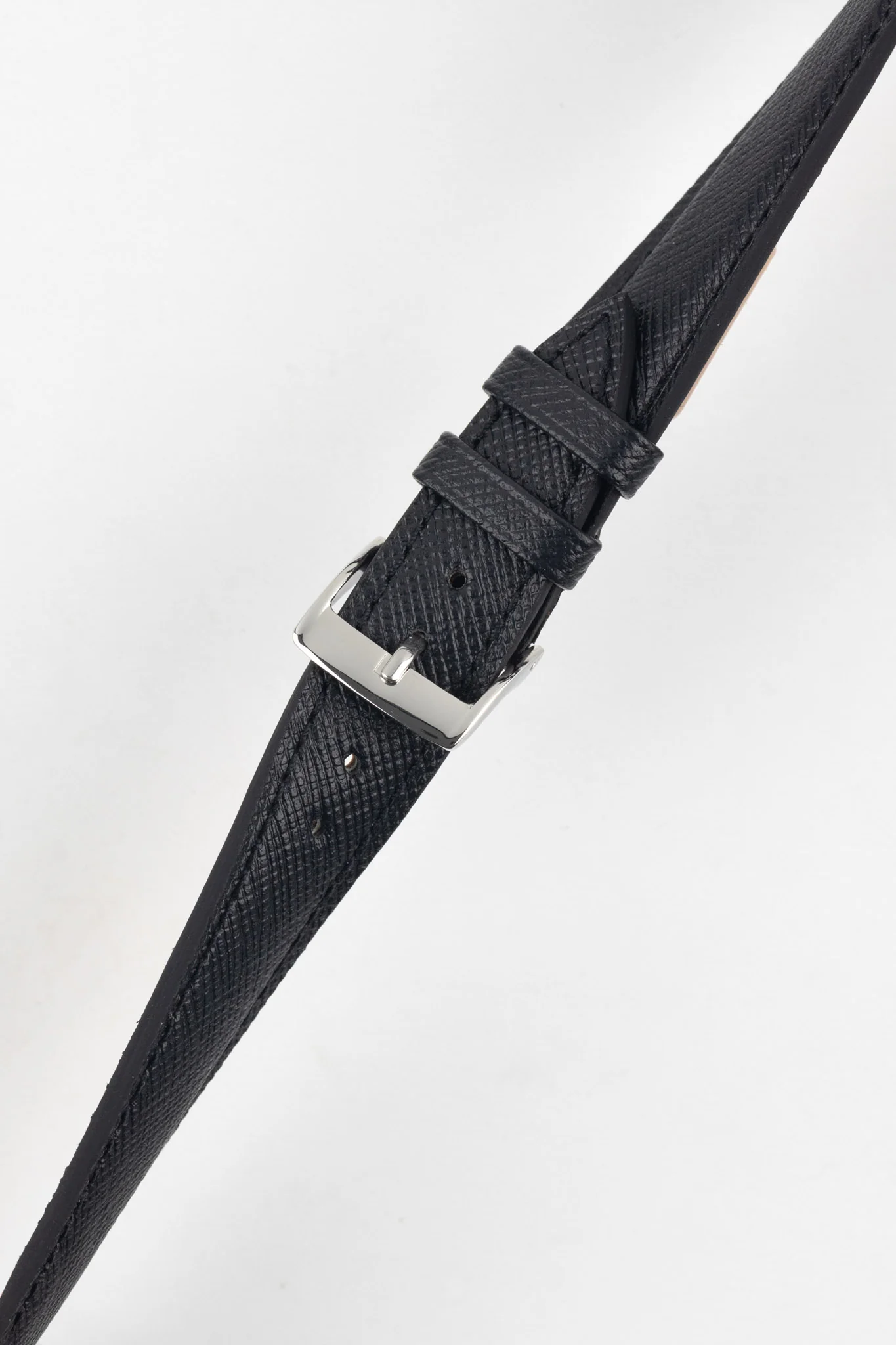 Classic Saffiano Leather Watch Strap in Black - Image 5