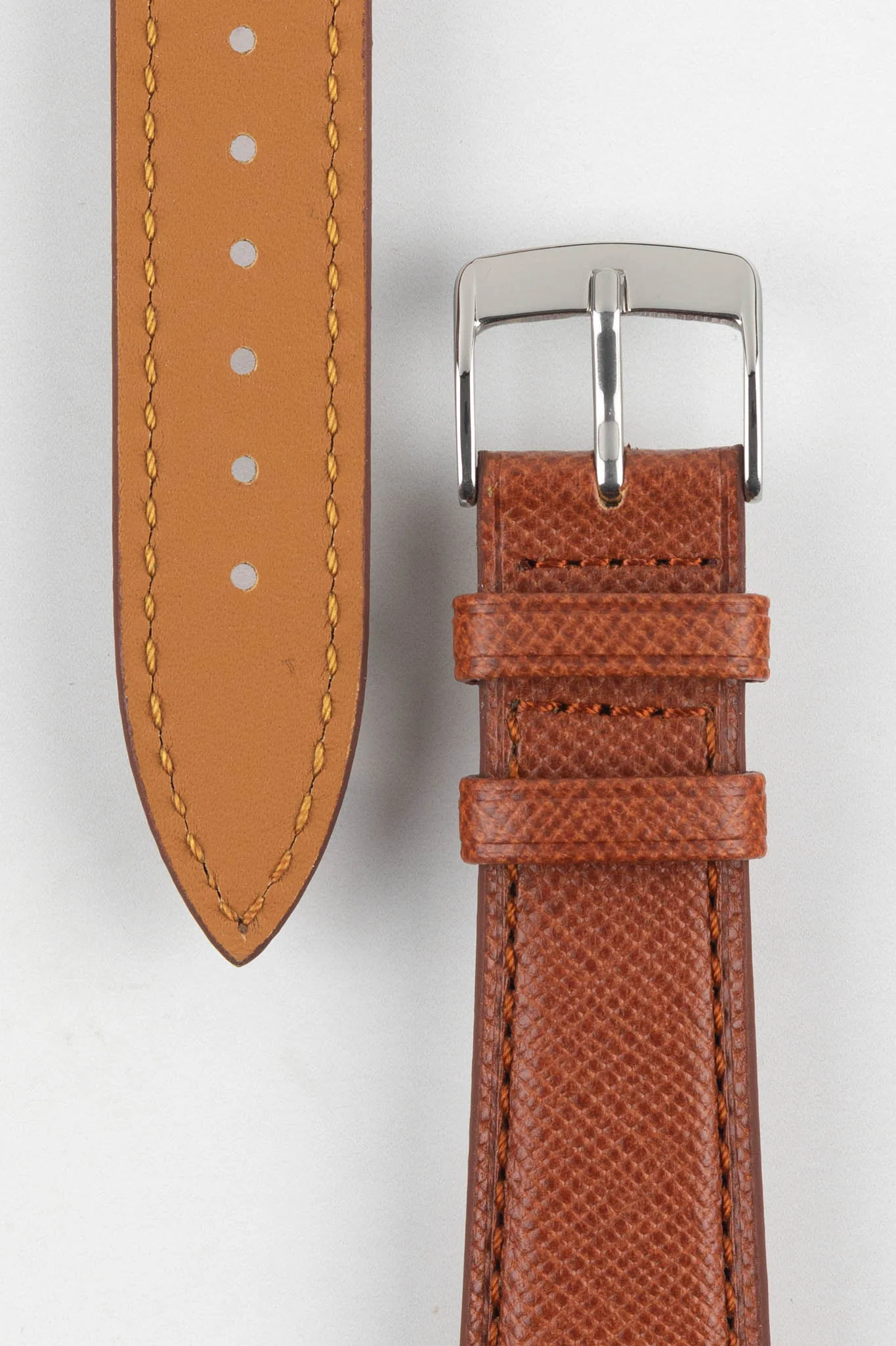 Classic Saffiano Leather Watch Strap in Cognac - Image 3
