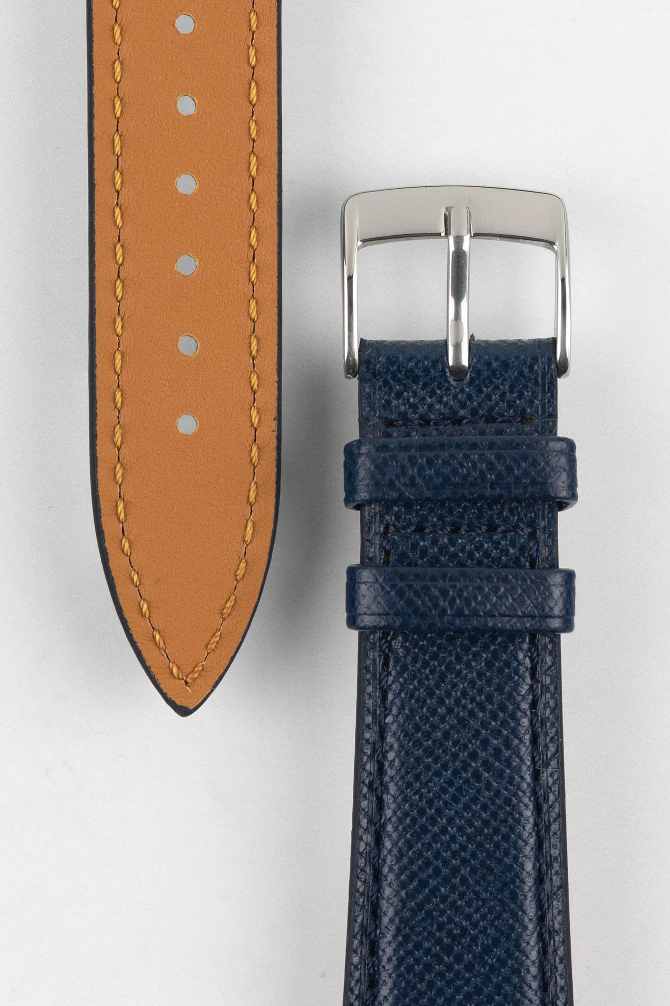 Classic Saffiano Leather Watch Strap in Marine Blue - Image 3