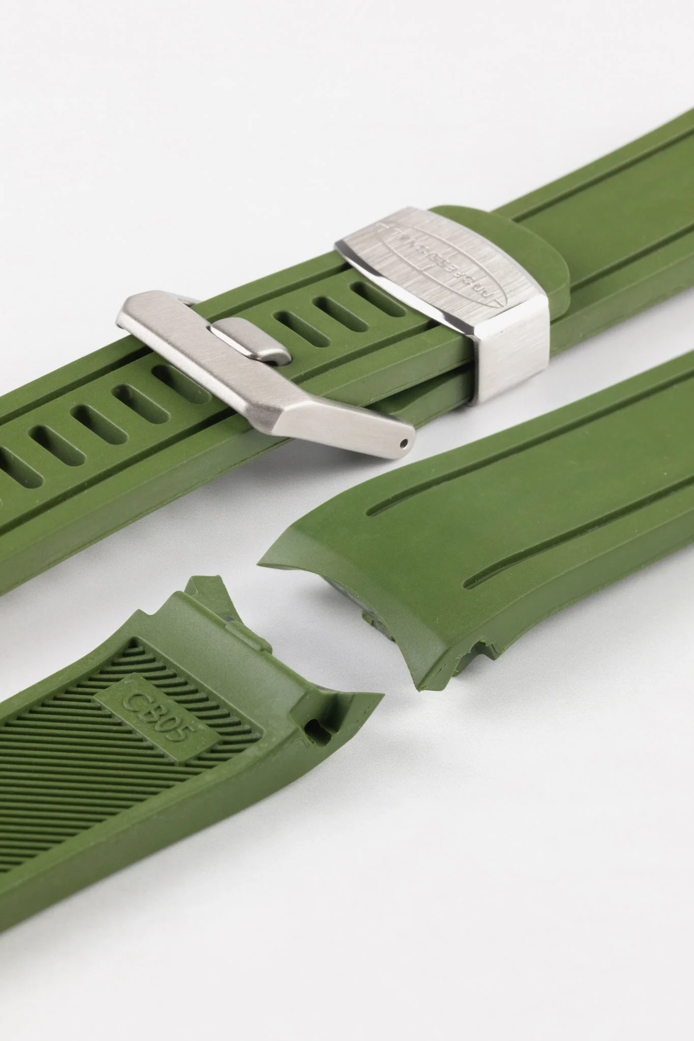 CRAFTER BLUE CB05 Rubber Watch Strap for Seiko SKX Series – GREEN with Steel Keeper - Image 7