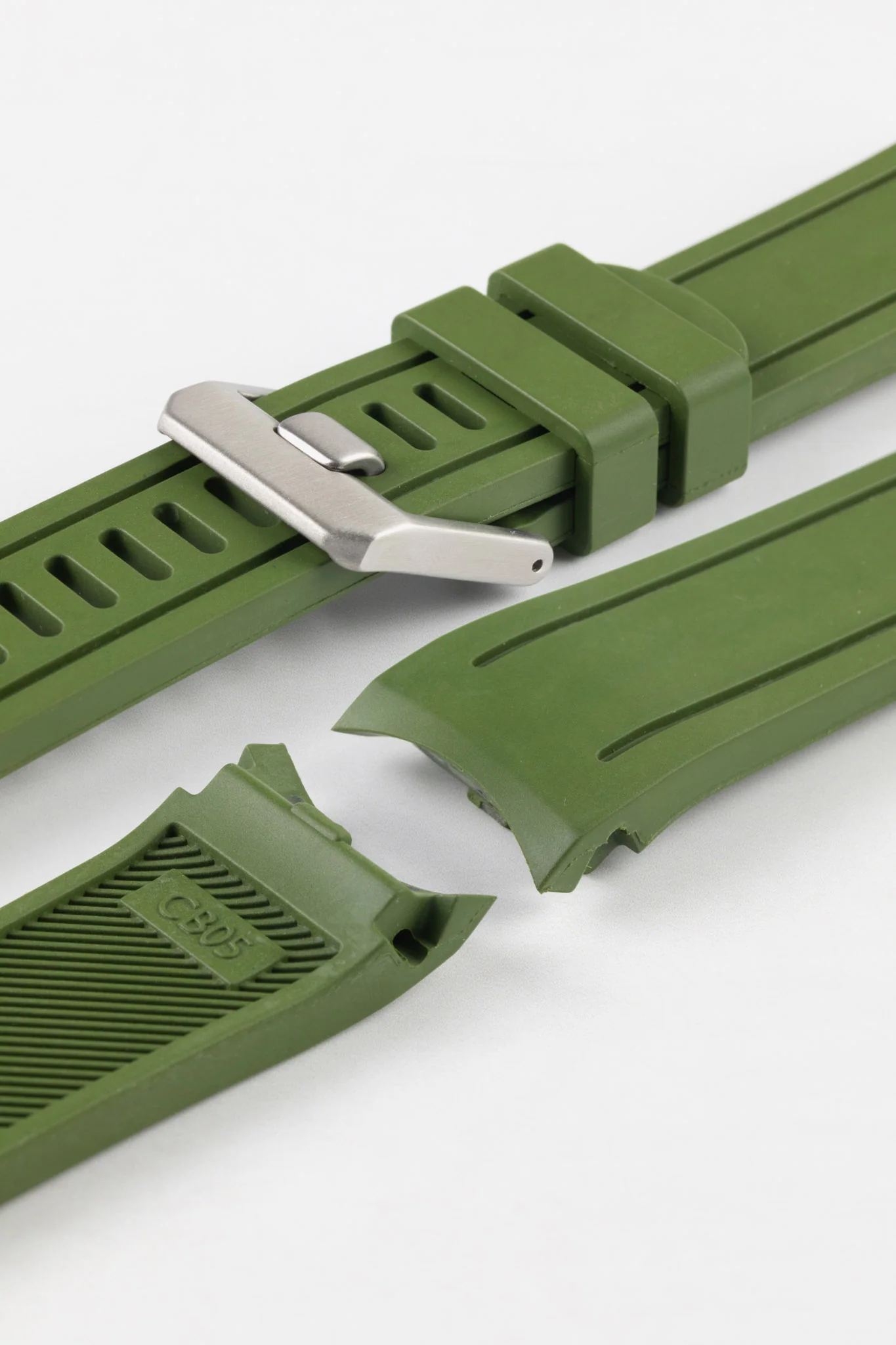 CRAFTER BLUE CB05 Rubber Watch Strap for Seiko SKX Series – GREEN with Steel Keeper - Image 8