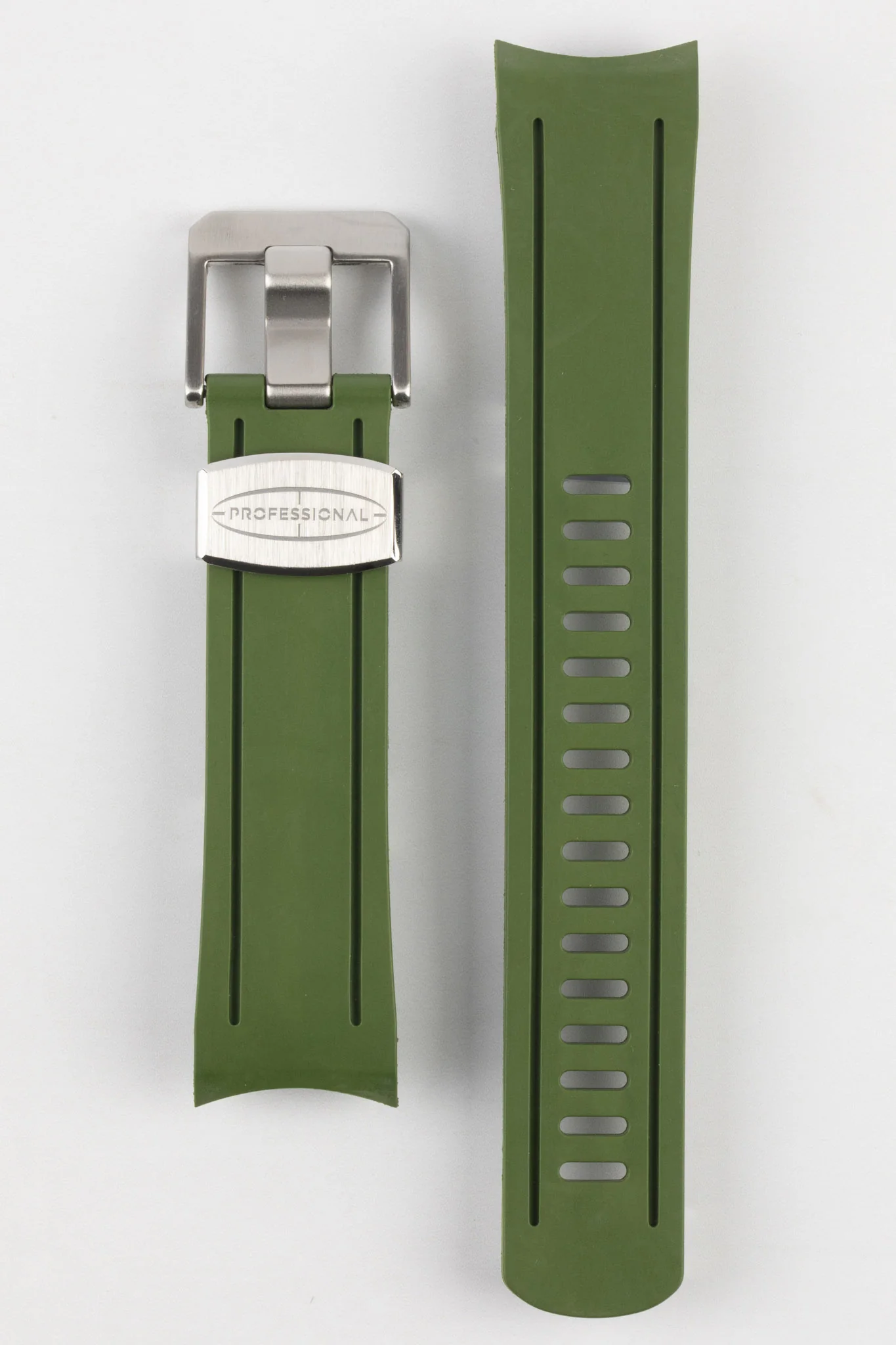 CRAFTER BLUE CB05 Rubber Watch Strap for Seiko SKX Series – GREEN with Steel Keeper - Image 9