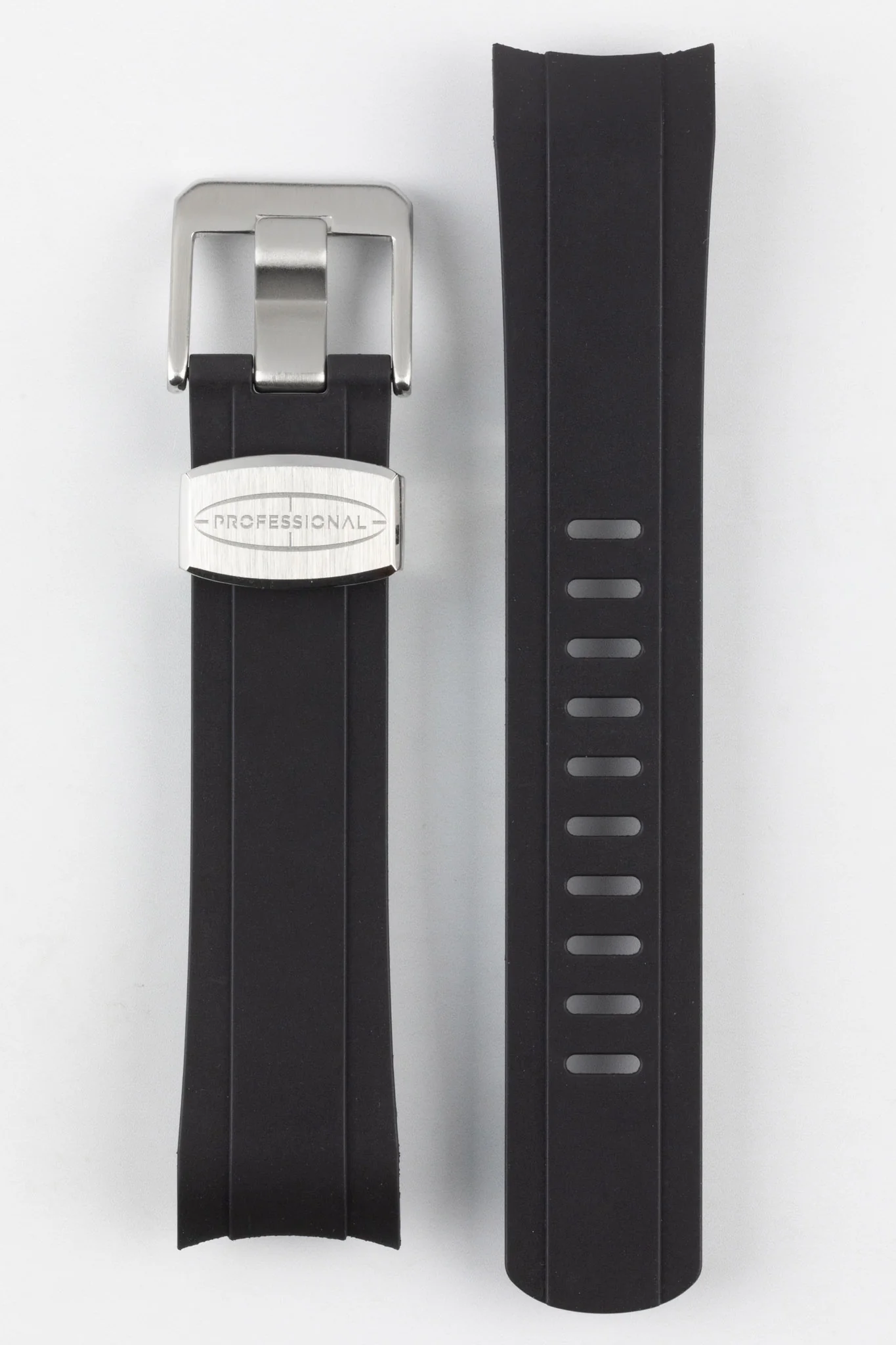 CRAFTER BLUE CB10-F FKM Rubber Watch Strap for Seiko SKX & 5 Sports Series – BLACK with Rubber & Steel Keepers - Image 10