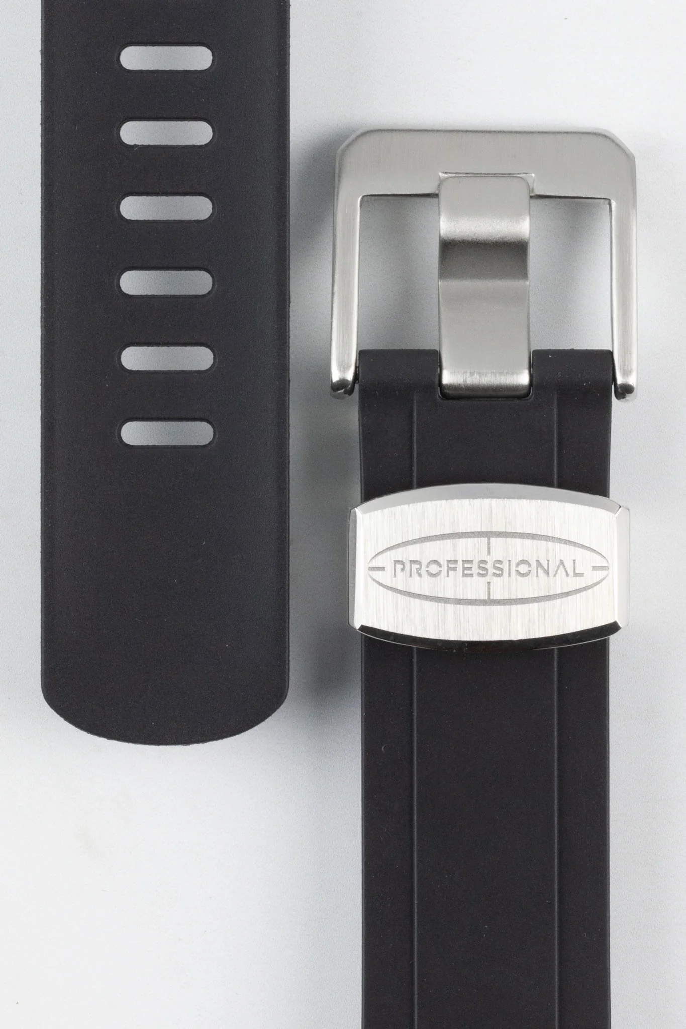 CRAFTER BLUE CB10-F FKM Rubber Watch Strap for Seiko SKX & 5 Sports Series – BLACK with Rubber & Steel Keepers - Image 3